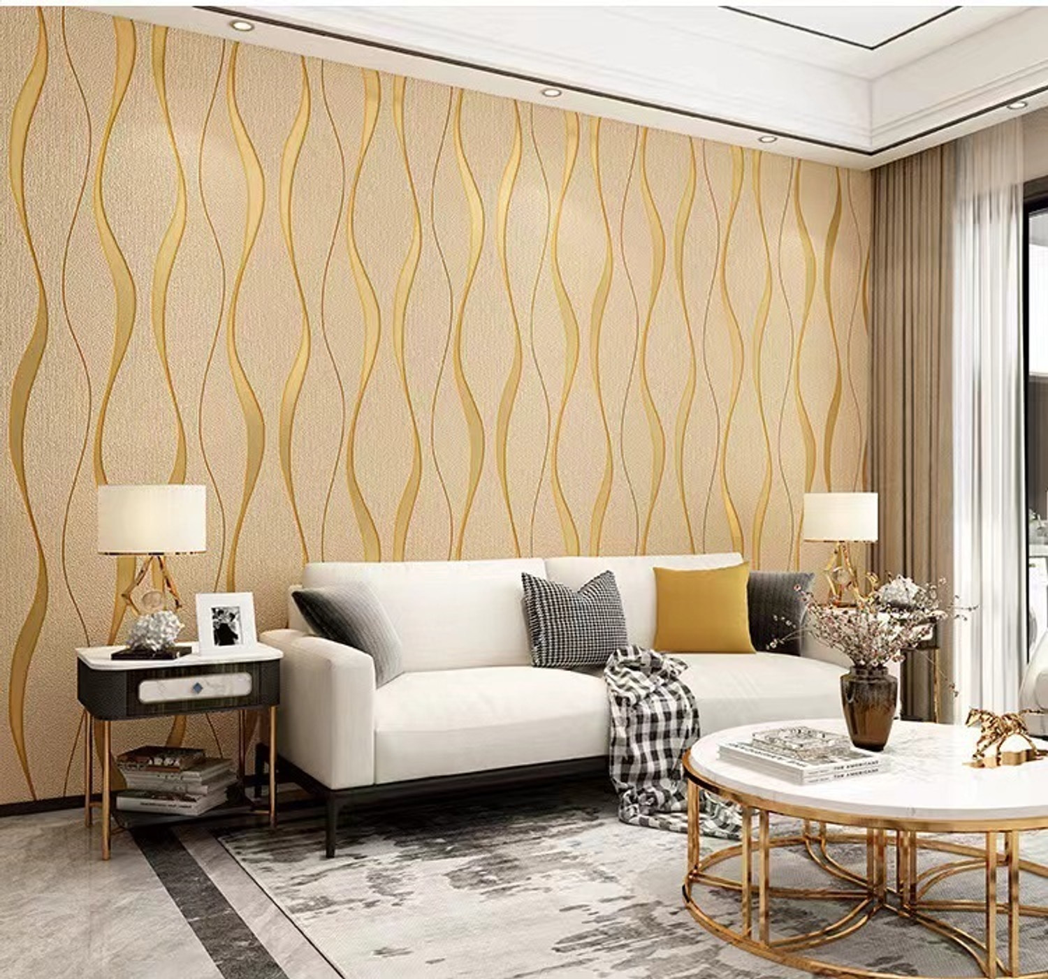 Image of RedBloom 300 cm x 45 cm Waterproof Abstract Vinyl Wallpaper