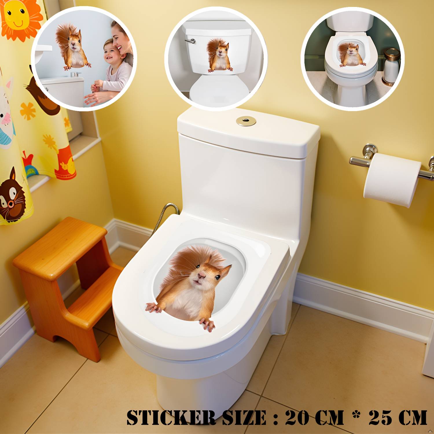 Abarro 20 cm 20 cm x 25 cm Waterproof Animals Vinyl Wallpaper Self Adhesive Sticker