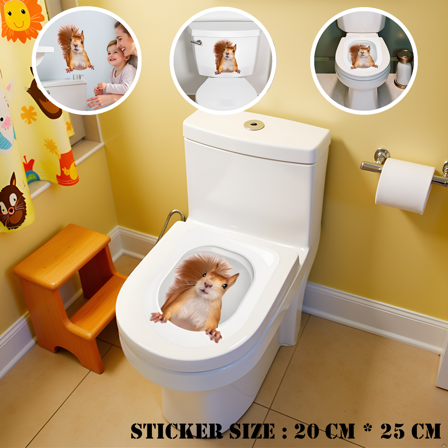 Image of RoyalDecore 20 cm 20 cm x 25 cm Waterproof Animals Vinyl Wallpaper Self Adhesive Sticker