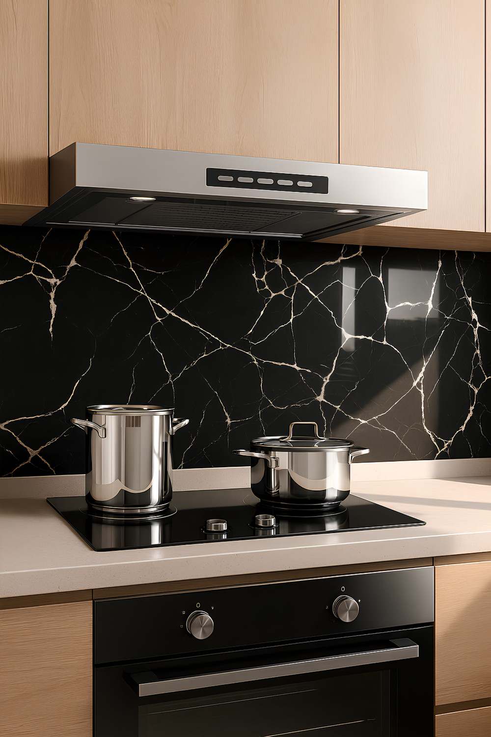 Image of voltify 200 cm Waterproof Wall Sticker For Kitchen & Home Decor - Glossy Marble Pattern Self Adhesive Sticker
