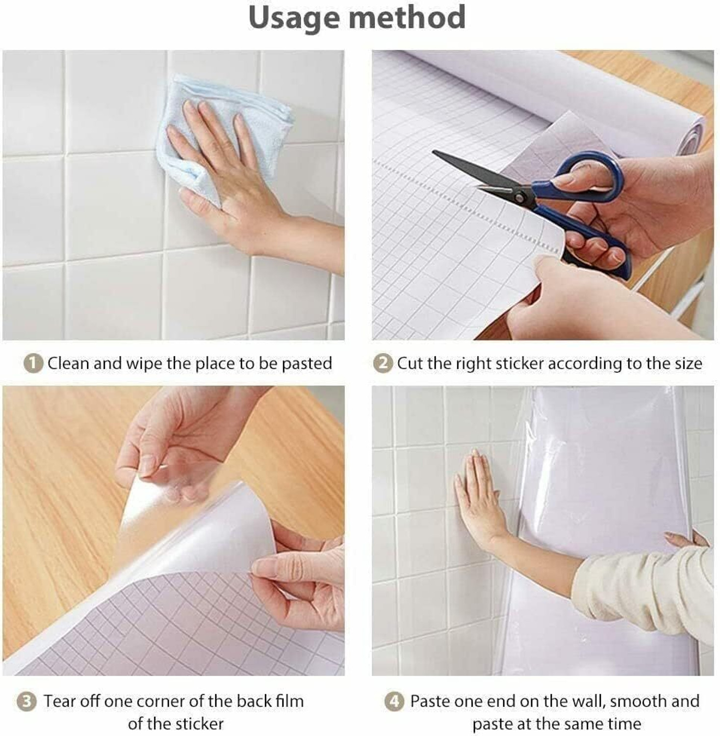 Image of Veki 200 cm x 60 cm Waterproof Decorative Vinyl Wallpaper (White, Pack of 2)