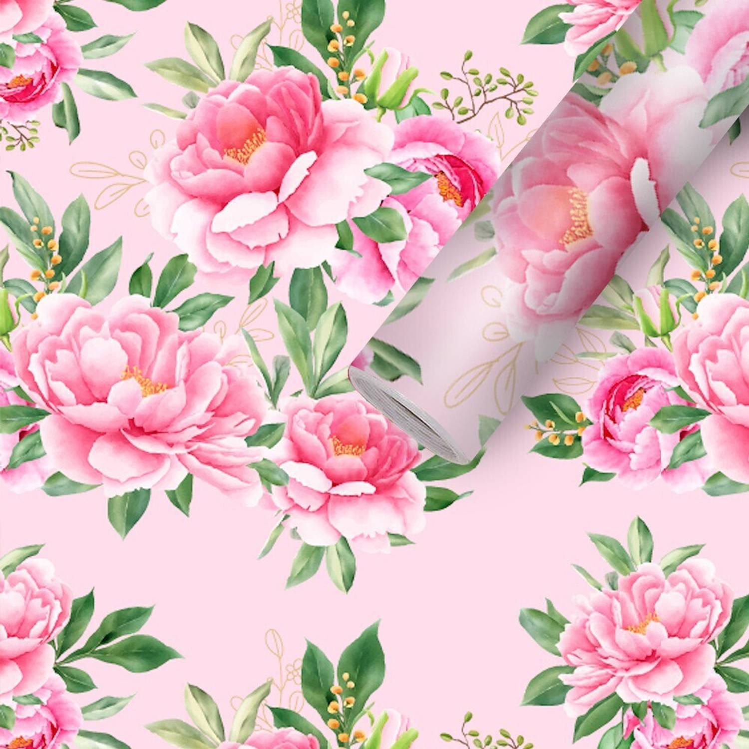 BDM 40 cm x 220 cm Waterproof Floral & Botanical Vinyl Wallpaper