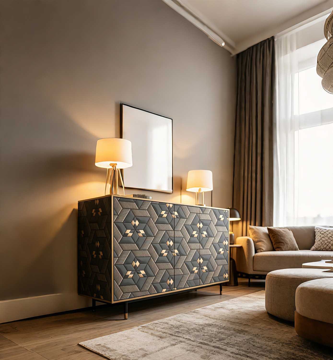 Image of KAAF 1000 cm x 45 cm Waterproof Abstract Vinyl Wallpaper (Brown)