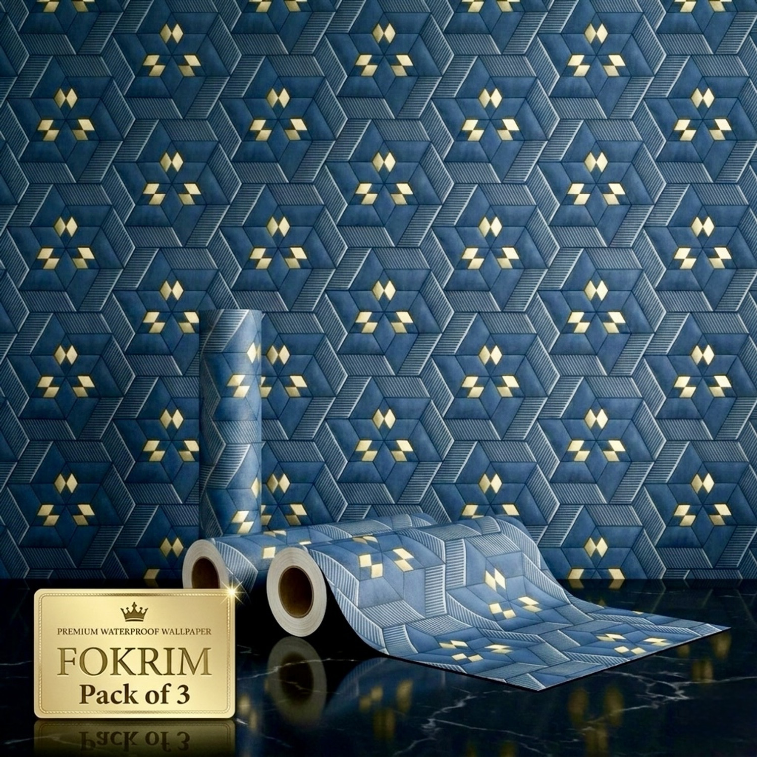 Image of FOKRIM 300 cm x 45 cm Waterproof Decorative Vinyl Wallpaper