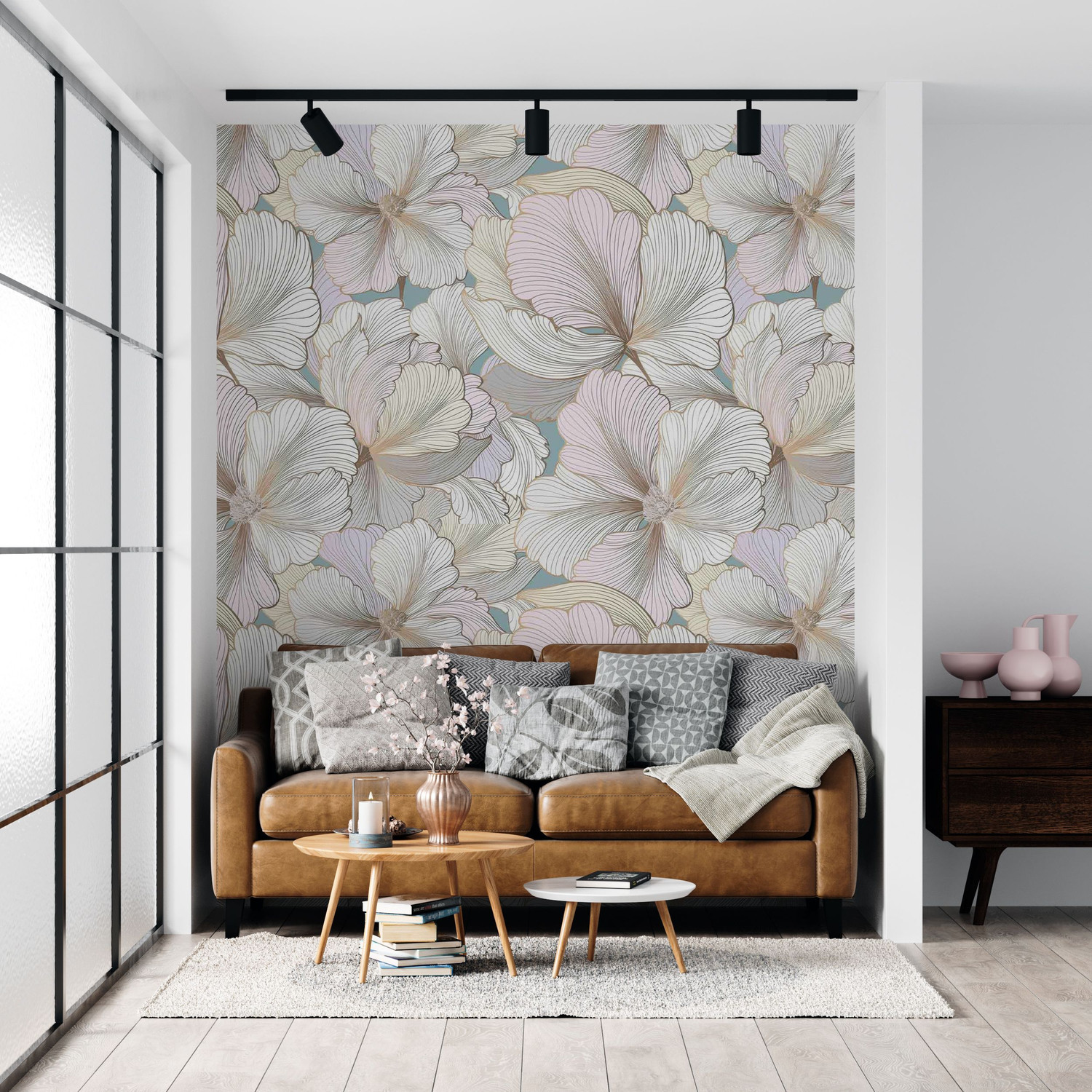 Image of FOKRIM 300 cm x 45 cm Waterproof Floral & Botanical Vinyl Wallpaper