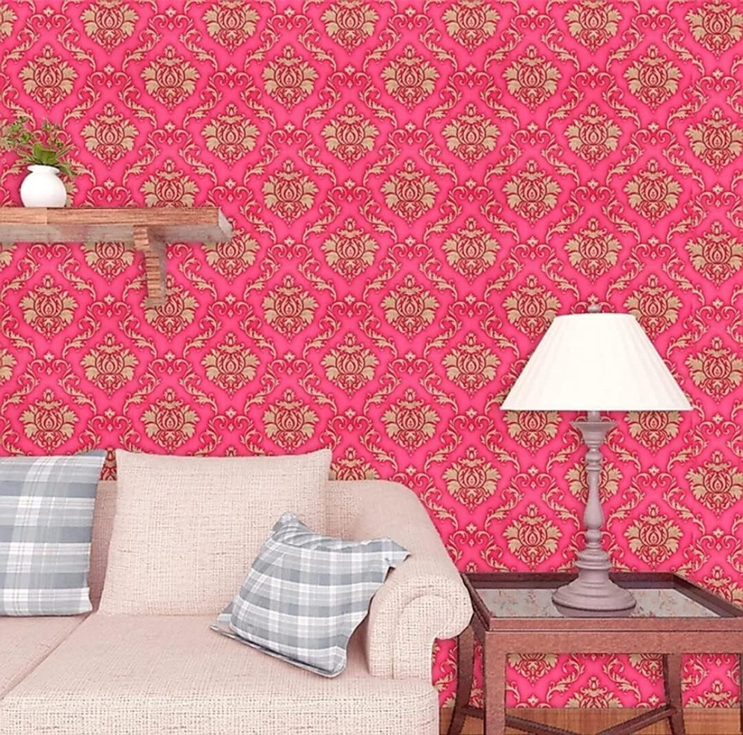 Image of Pringo 304.8 cm x 45 cm Waterproof Floral & Botanical Vinyl Wallpaper