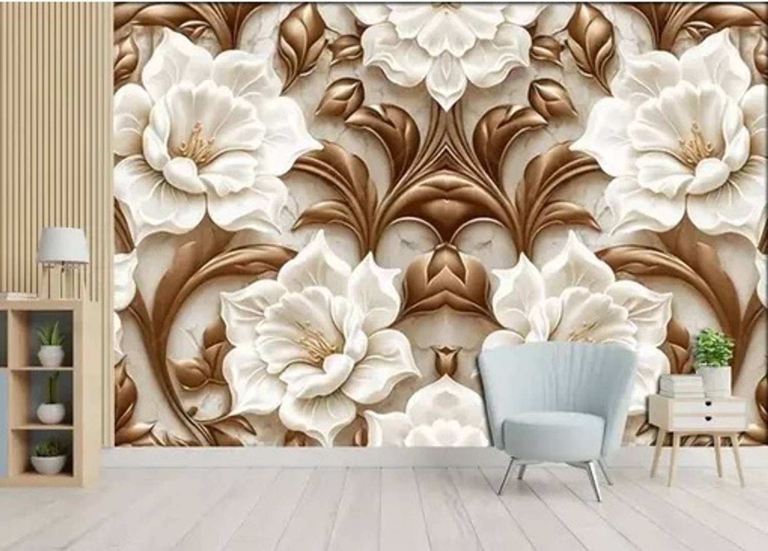 AMBEY DECOR 240 cm x 40 cm Waterproof Floral & Botanical Vinyl Wallpaper