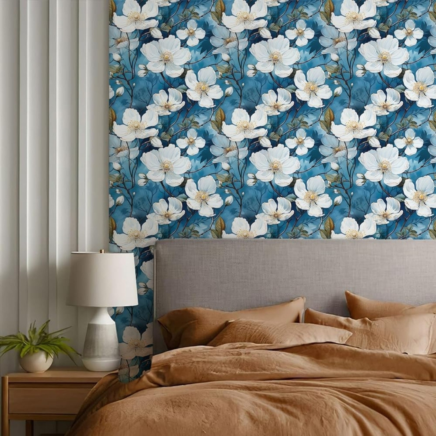 Image of HOMEMATES 304.8 cm x 45.72 cm Waterproof Floral & Botanical Vinyl Wallpaper