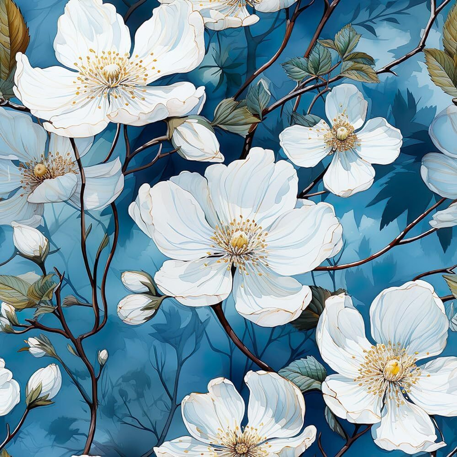 Image of RosaStella 304 cm x 45 cm Waterproof Floral & Botanical Vinyl Wallpaper