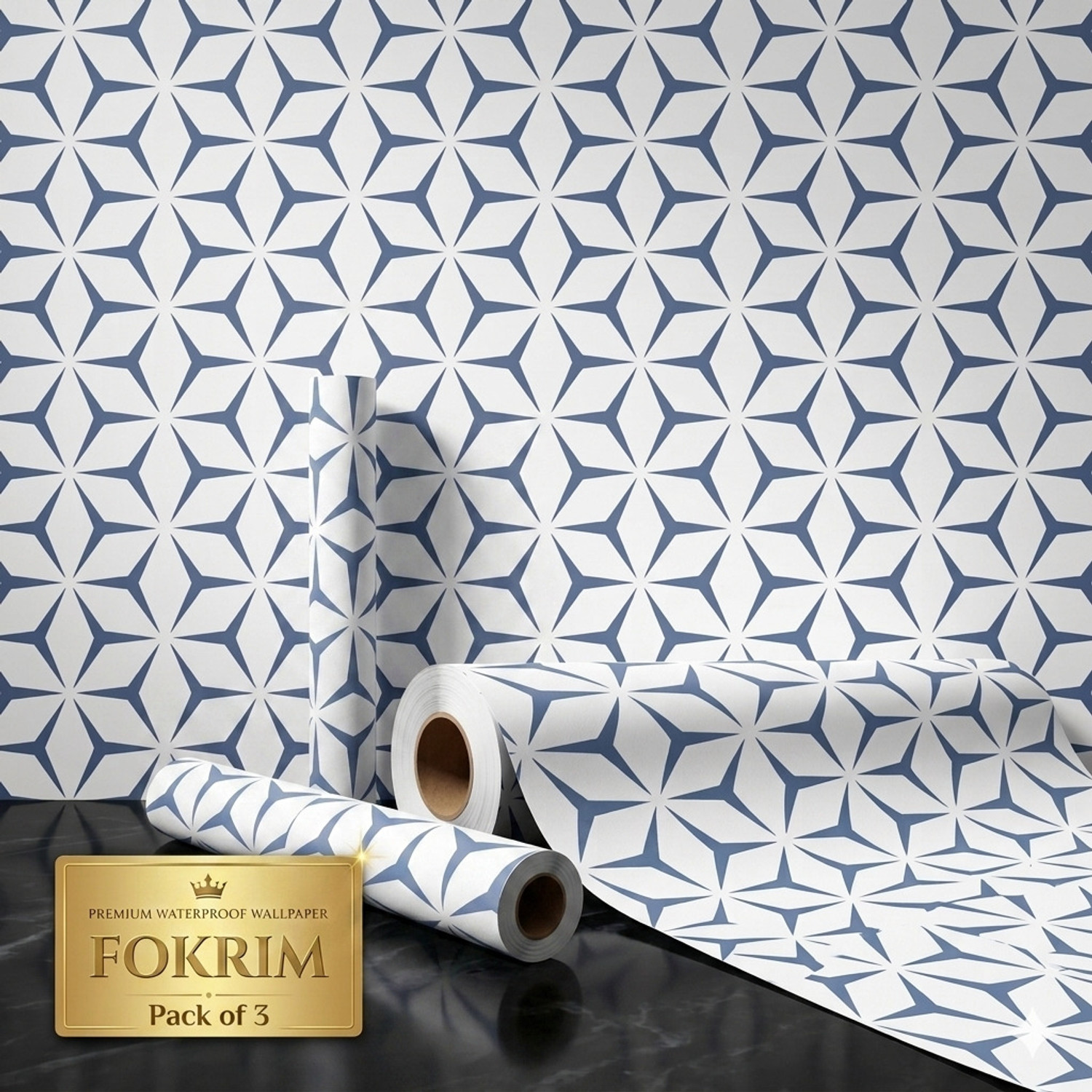 Image of FOKRIM 300 cm x 45 cm Waterproof Decorative Vinyl Wallpaper