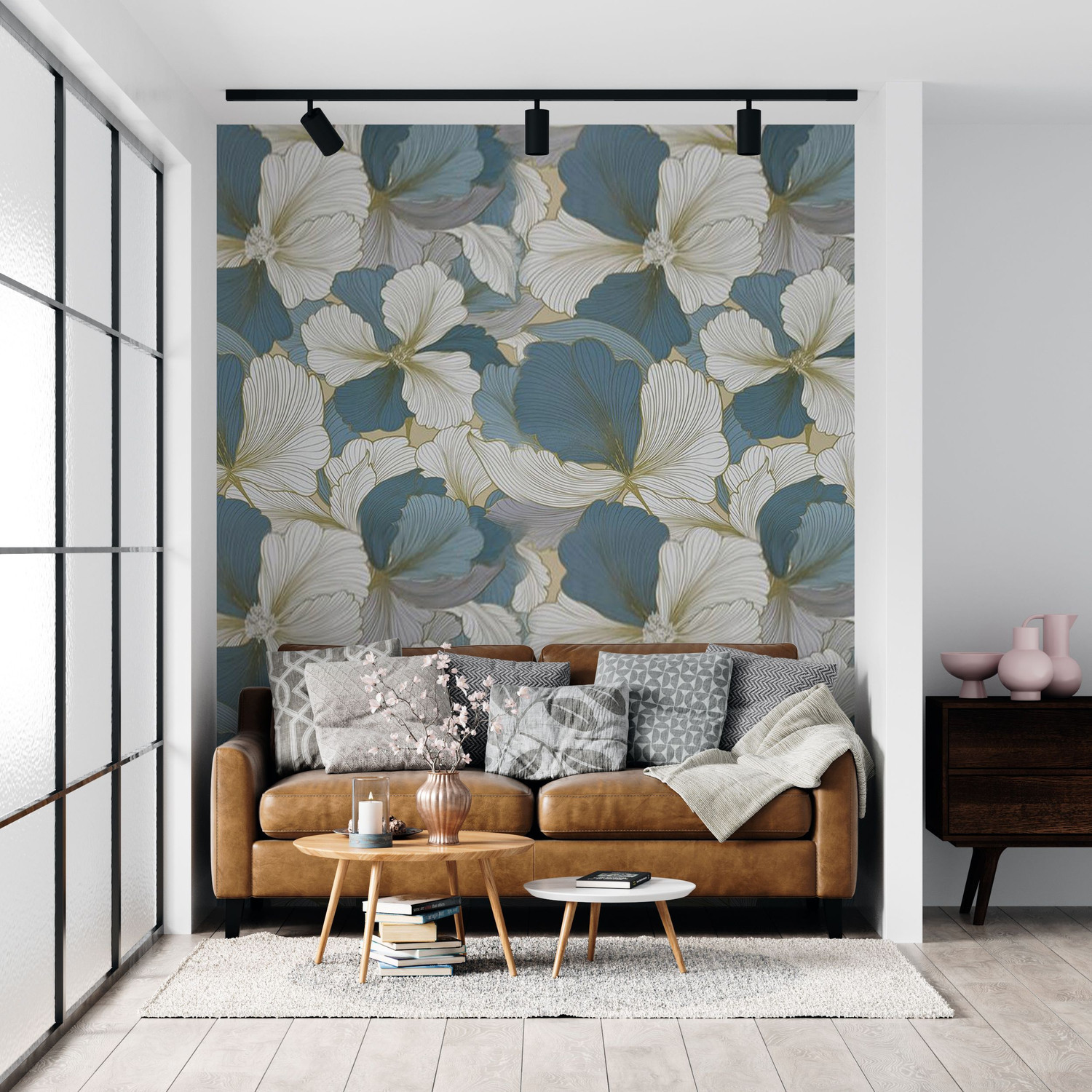 Image of FOKRIM 300 cm x 45 cm Waterproof Floral & Botanical Vinyl Wallpaper