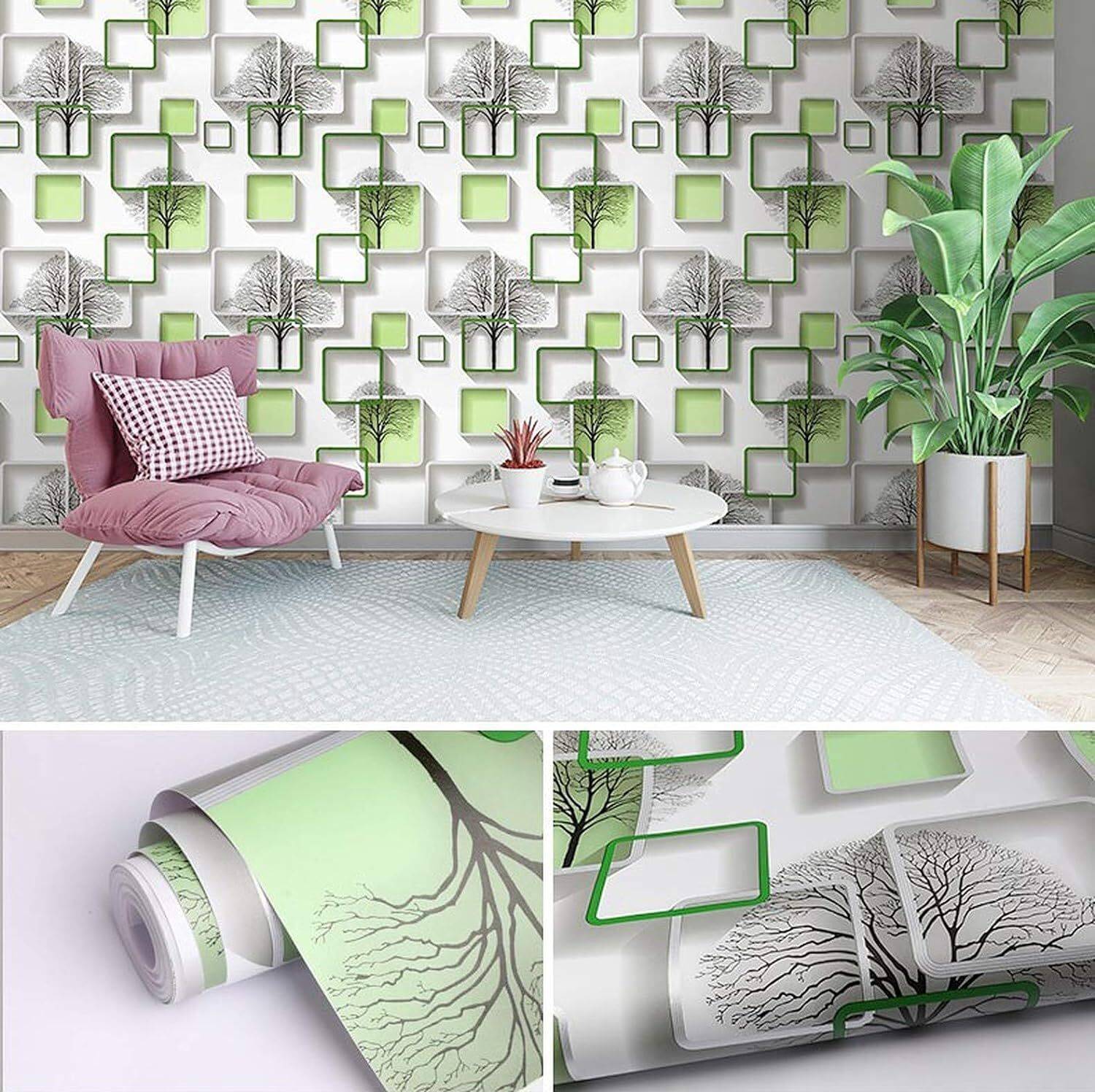 INFINITYDECOR 45 cm x 500 cm Waterproof Decorative Vinyl Wallpaper