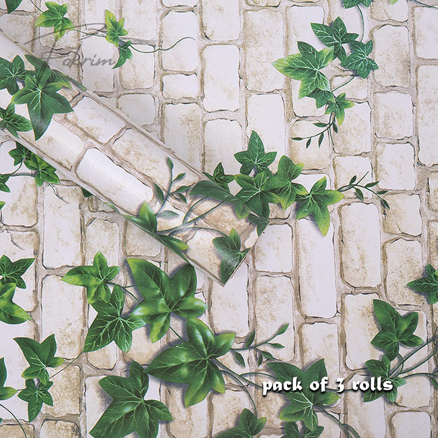 Image of FOKRIM 300 cm x 45 cm Waterproof Floral & Botanical Vinyl Wallpaper