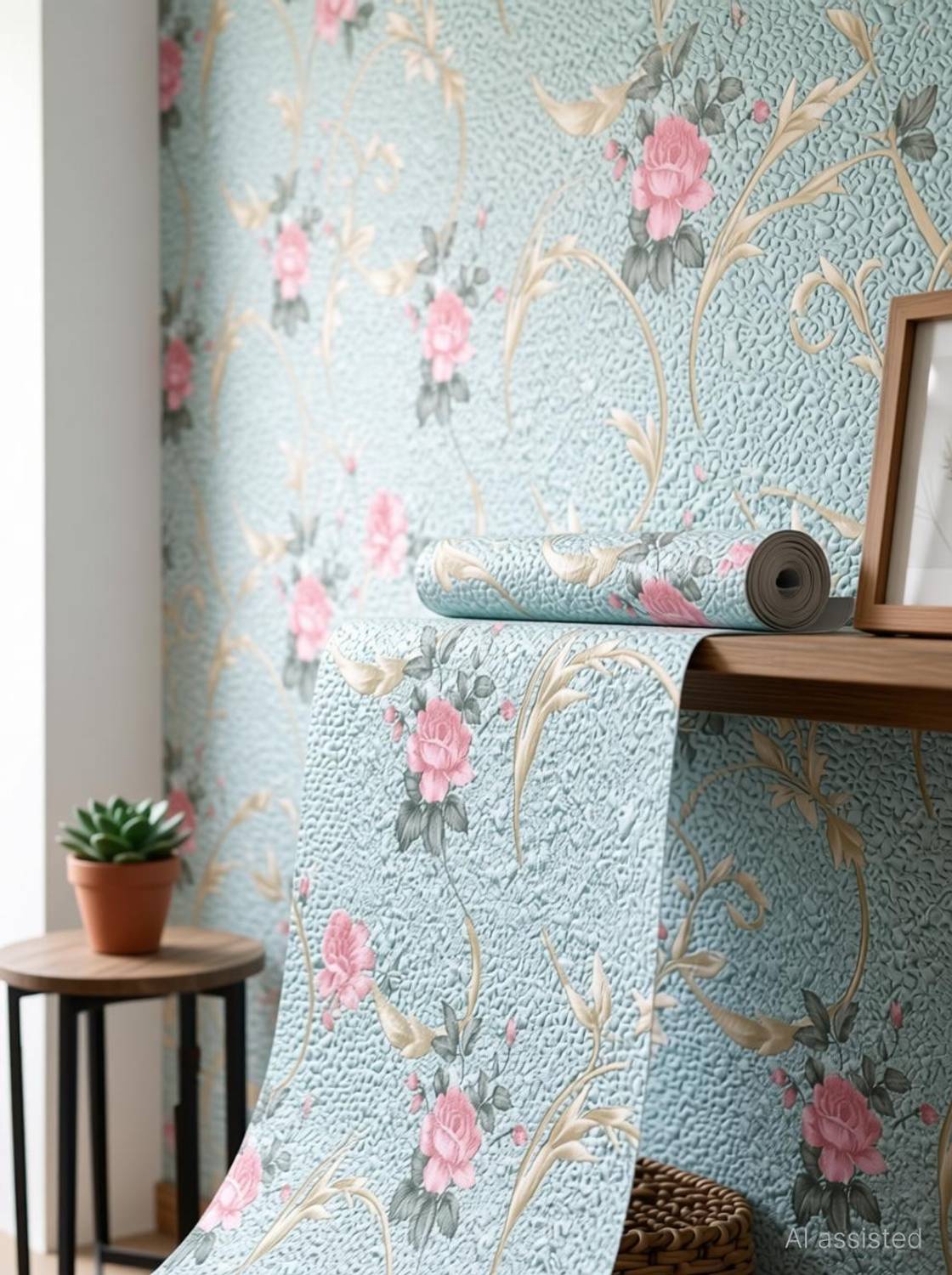 HOMEMATES 304.8 cm x 45.72 cm Waterproof Floral Vinyl Wallpaper - Image 2