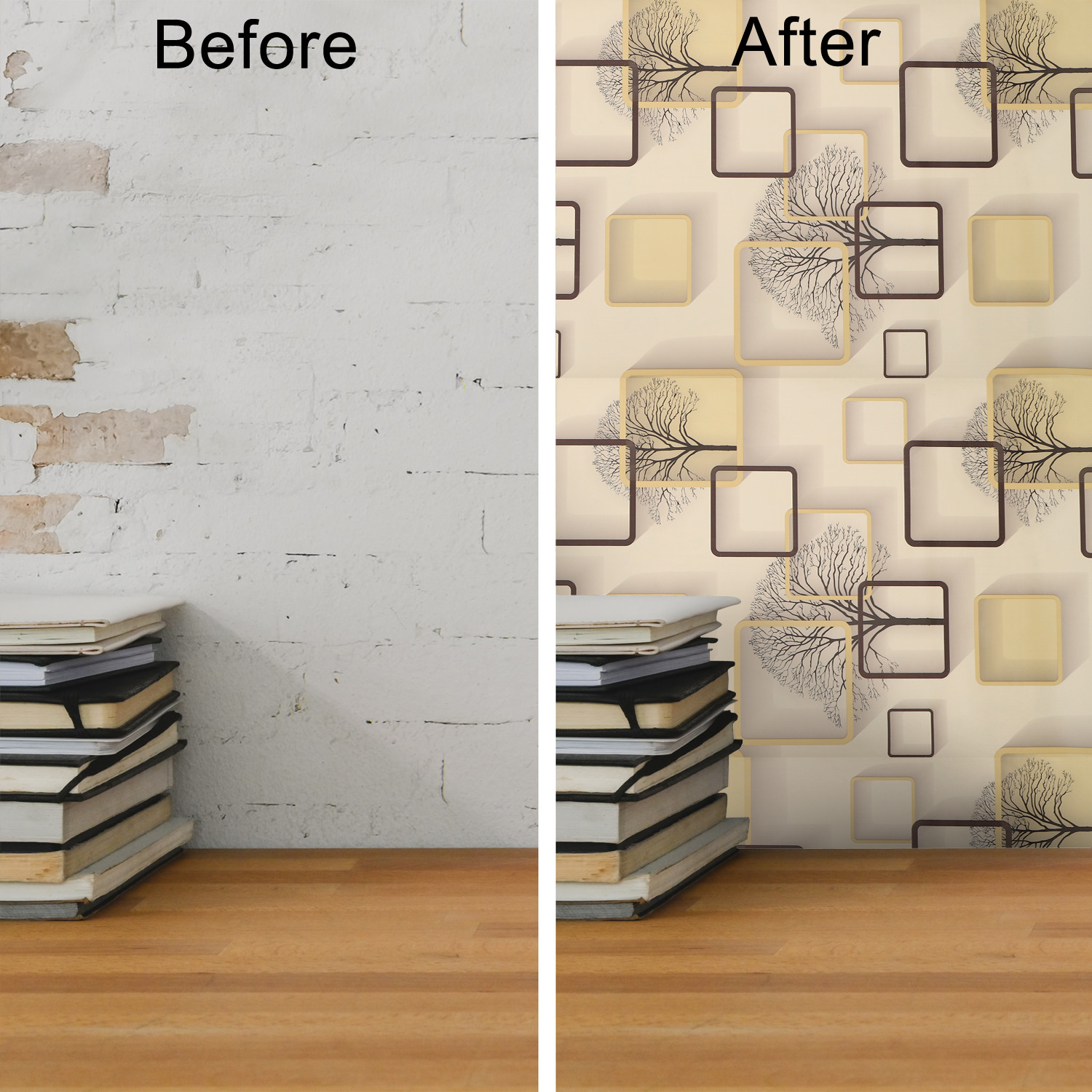 Image of iSpace 45 cm x 16 cm Waterproof Abstract Vinyl Wallpaper