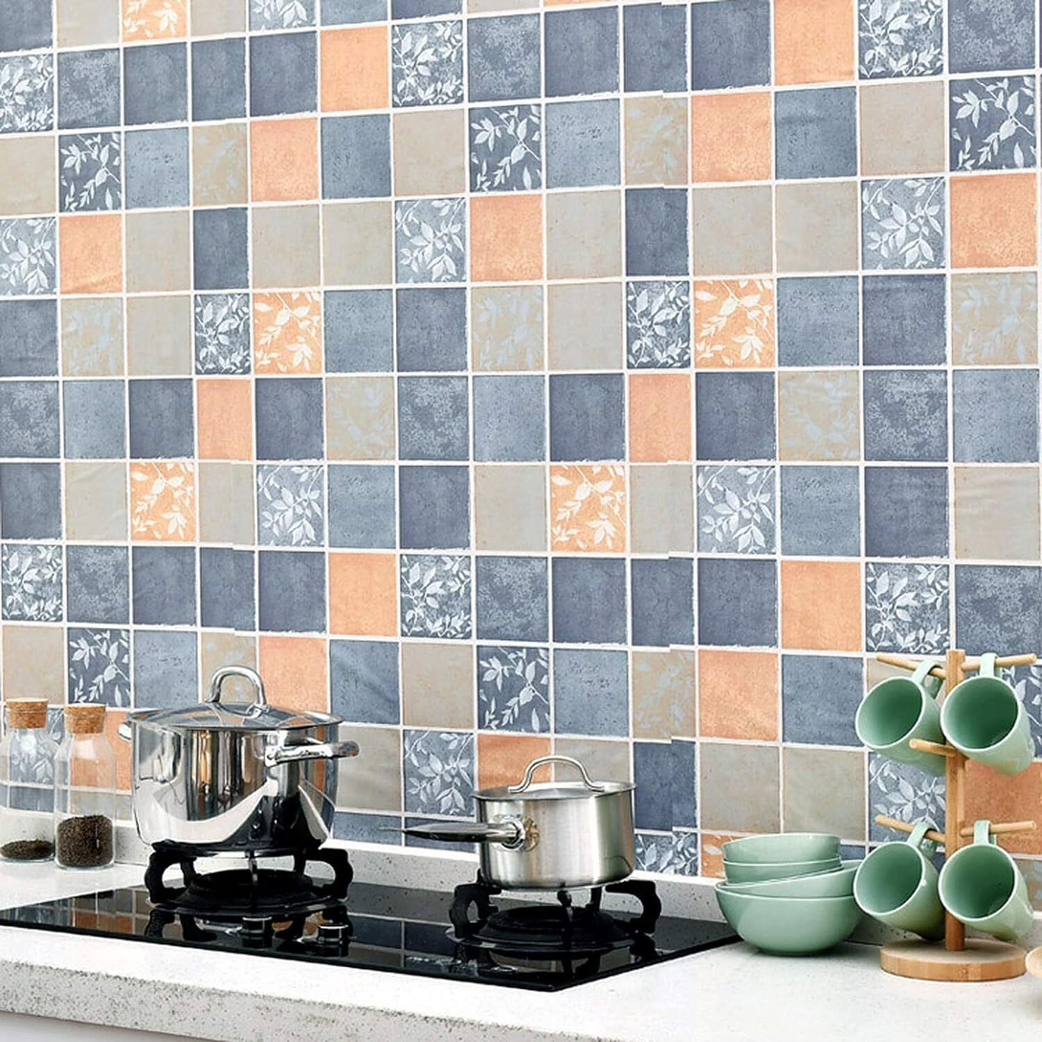 Image of FOKRIM 300 cm floral mosaic 45x300 Self Adhesive Sticker