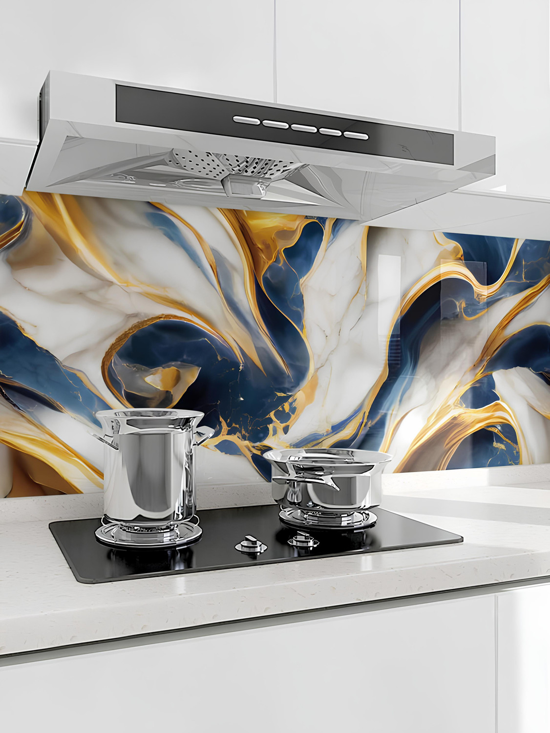 Image of voltify 200 cm Waterproof Wall Sticker For Kitchen & Home Decor - Glossy Marble Pattern Self Adhesive Sticker
