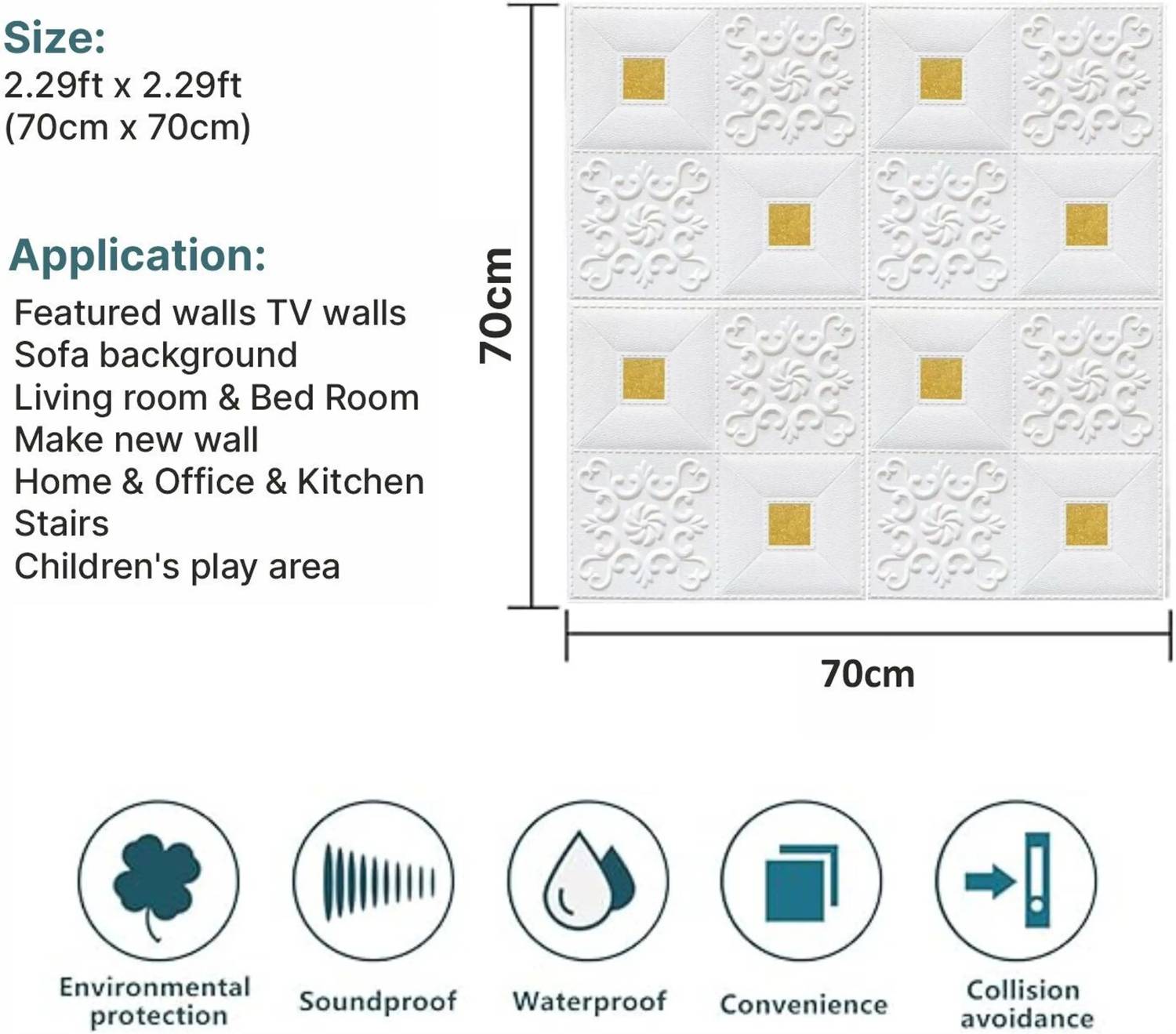 Diseno 70x70 cm Waterproof Vinyl Wallpaper - Image 4