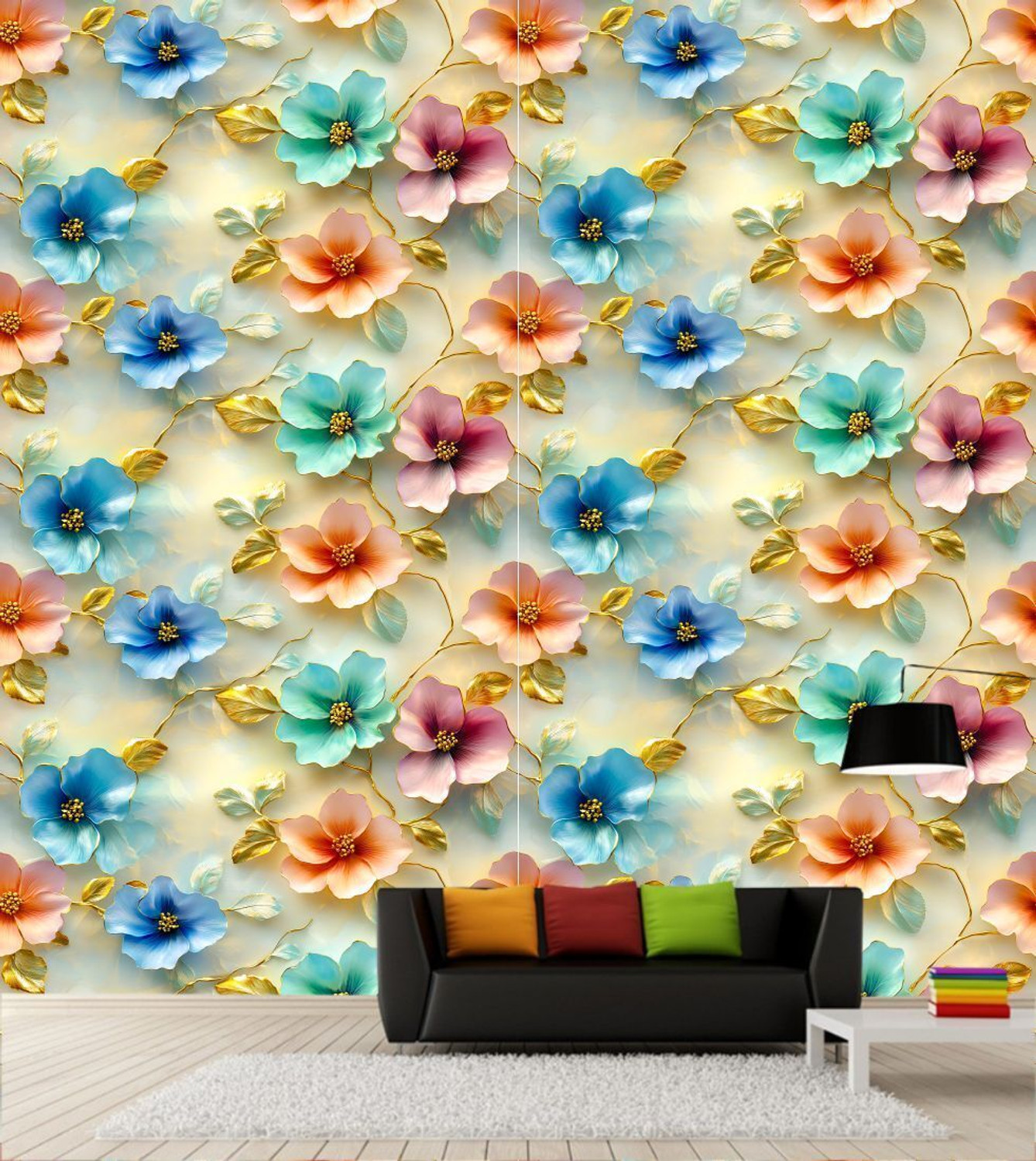 Image of DPS Design 40 cm x 180 cm Waterproof Floral & Botanical Vinyl Wallpaper