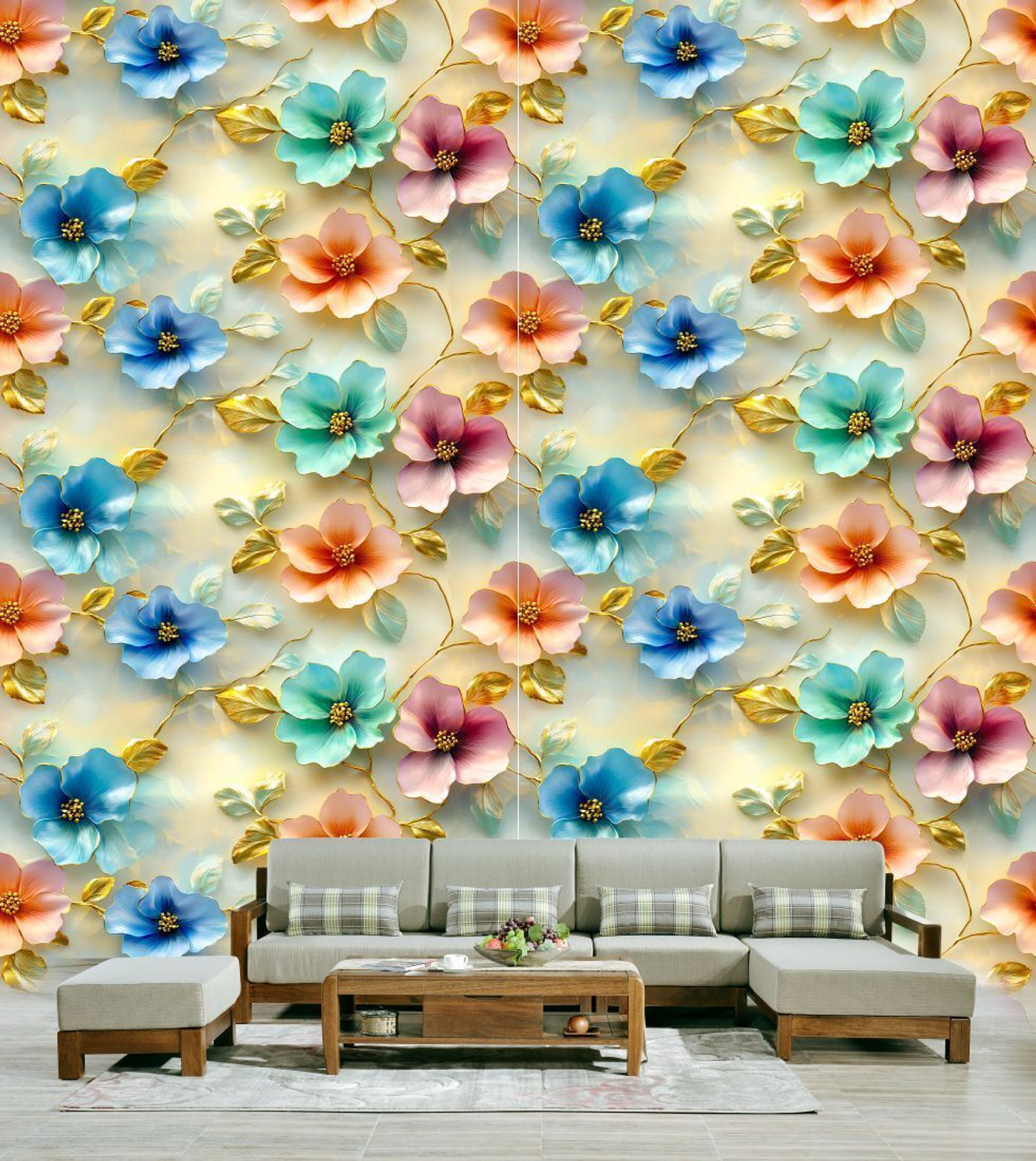Image of DPS Design 40 cm x 180 cm Waterproof Floral & Botanical Vinyl Wallpaper