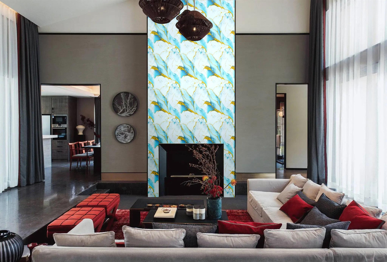 Image of AURORA SHOPPE 800 cm x 45 cm Waterproof Architecture Vinyl Wallpaper