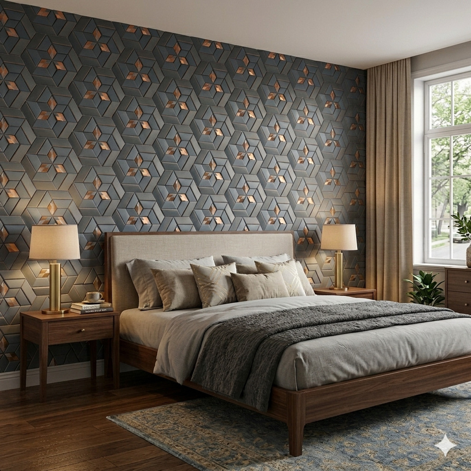 Image of KAAF 1000 cm x 45 cm Waterproof Abstract Vinyl Wallpaper (Brown)