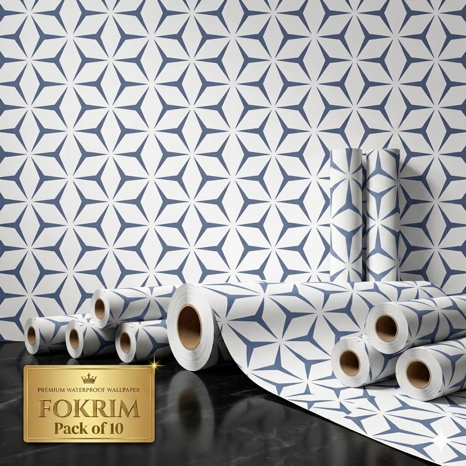 Image of FOKRIM 300 cm x 45 cm Waterproof Decorative Vinyl Wallpaper