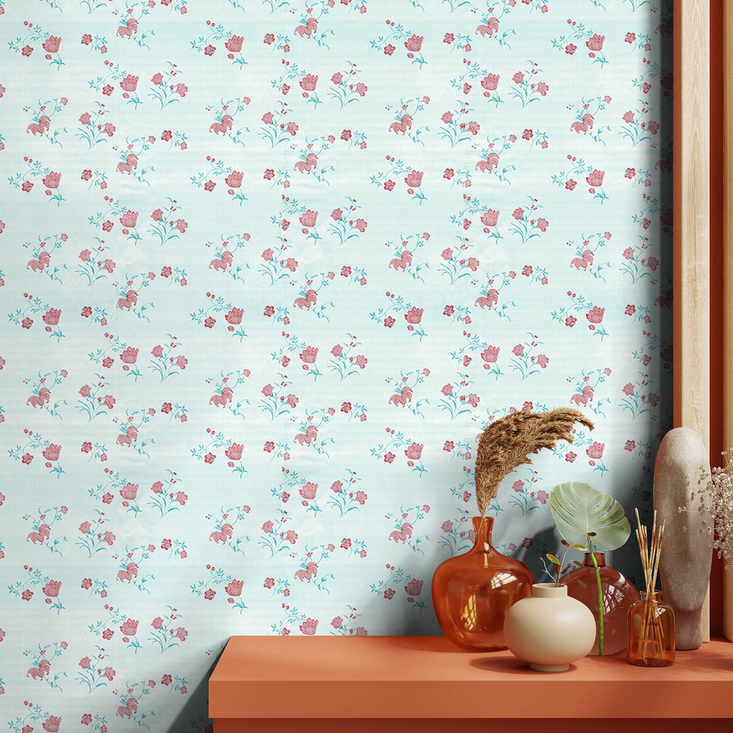 Asian Paints 500 cm x 45 cm Waterproof Floral & Botanical Vinyl Wallpaper