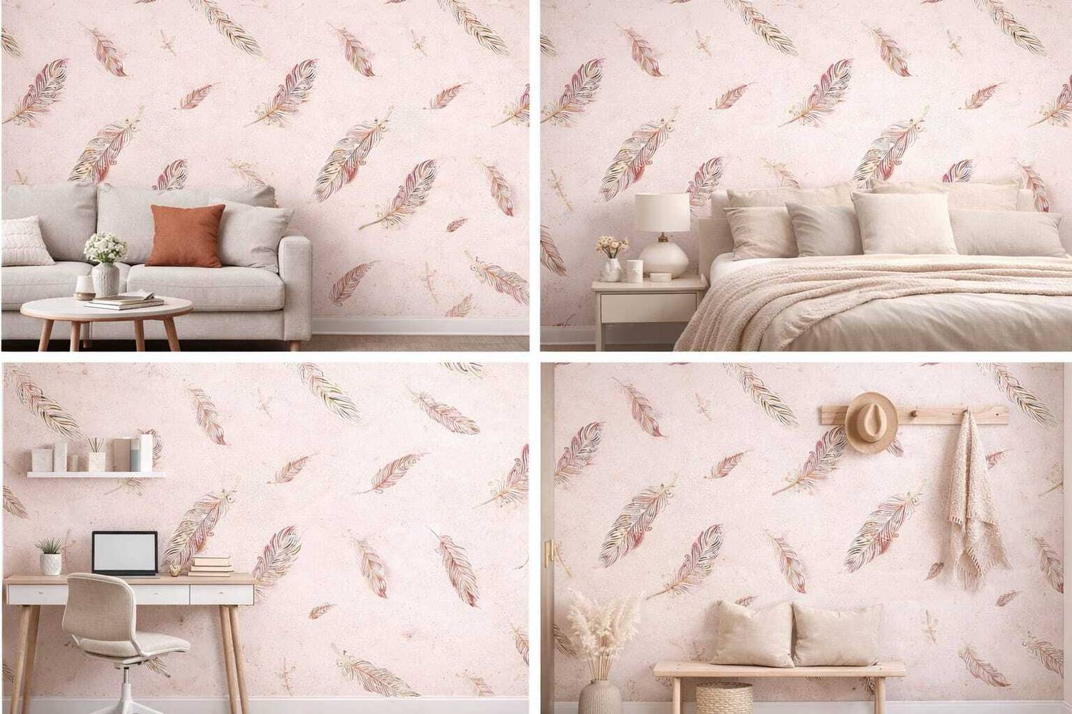 BLISSFUL NEST 70 cm x 70 cm Waterproof Decorative Embossed Wallpaper
