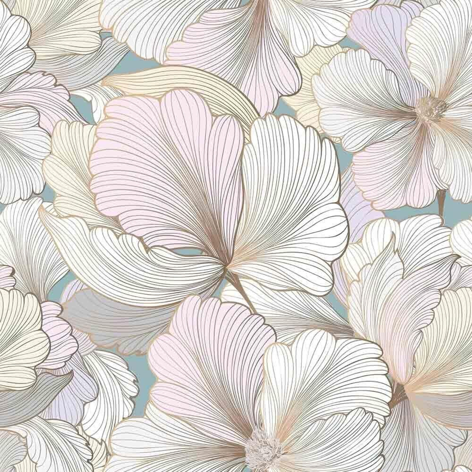 Image of FOKRIM 300 cm x 45 cm Waterproof Floral & Botanical Vinyl Wallpaper