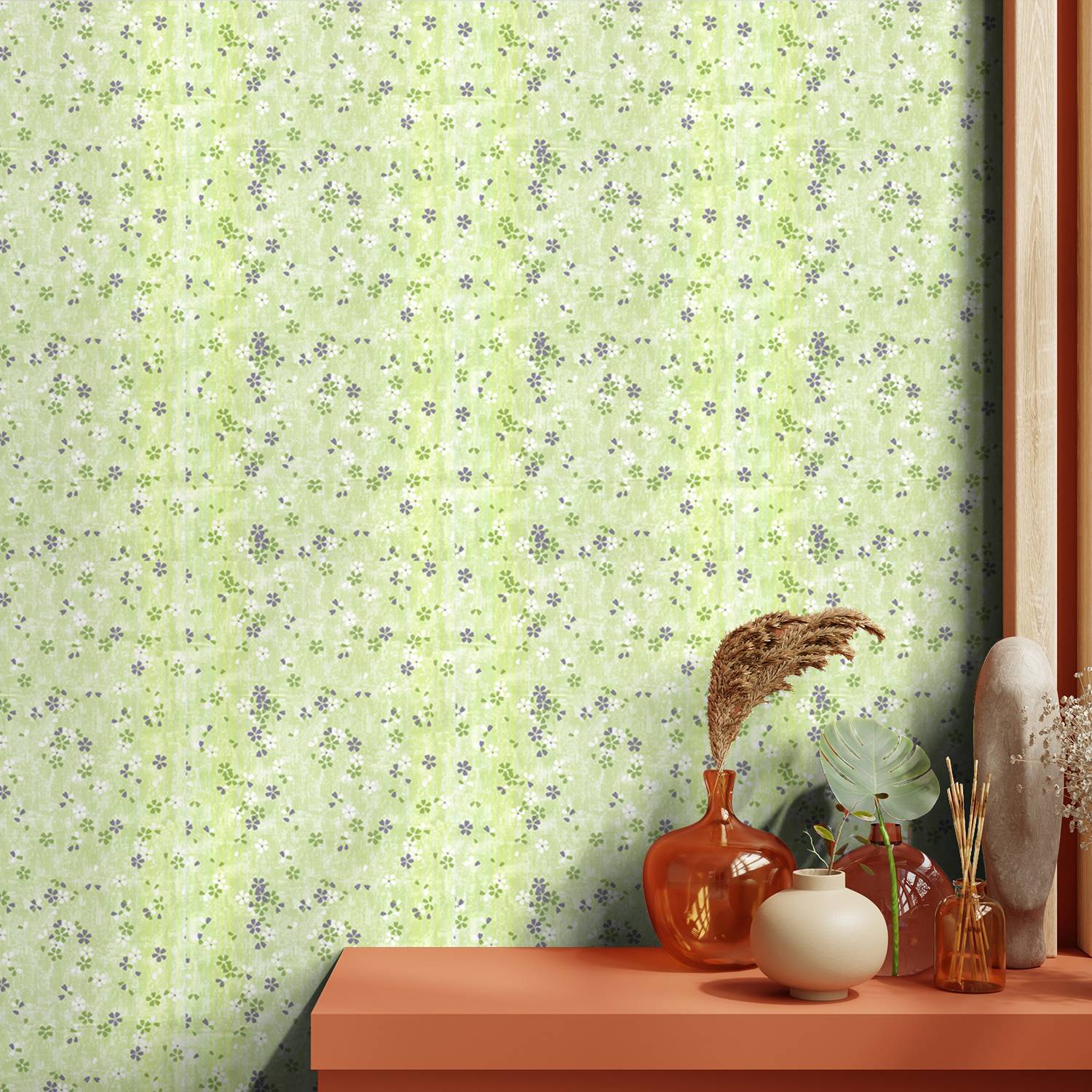 Asian Paints 500 cm x 45 cm Waterproof Floral & Botanical Vinyl Wallpaper