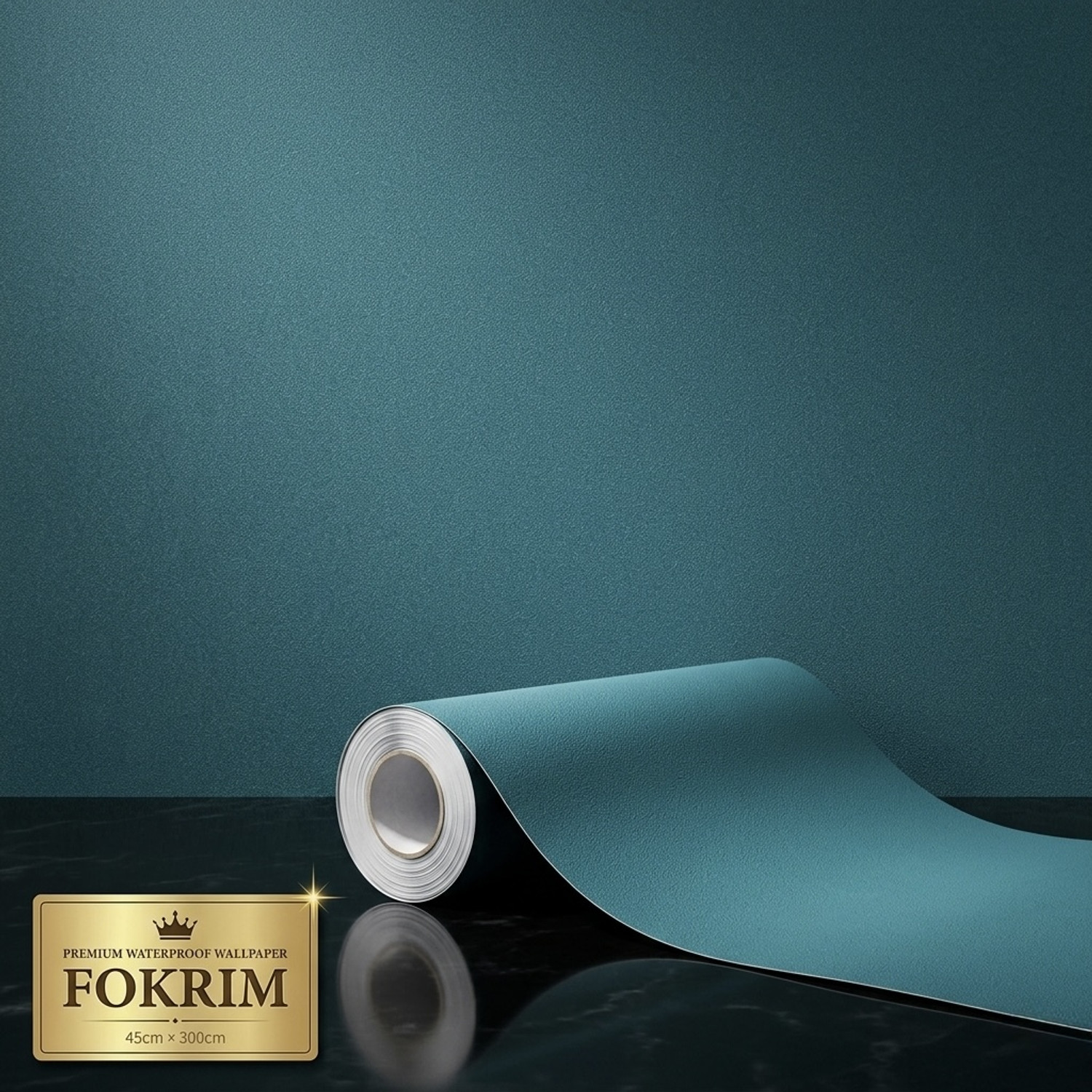 Image of FOKRIM 300 cm x 45 cm Waterproof Decorative Vinyl Wallpaper (Green)