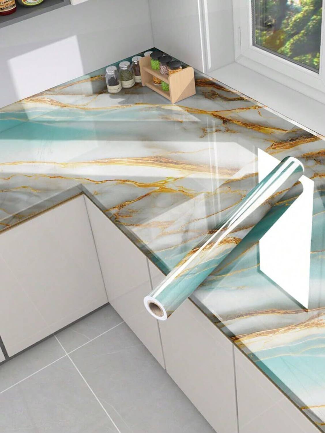 ADVOLKEN 200 cm x 60 cm Waterproof Abstract Vinyl Wallpaper