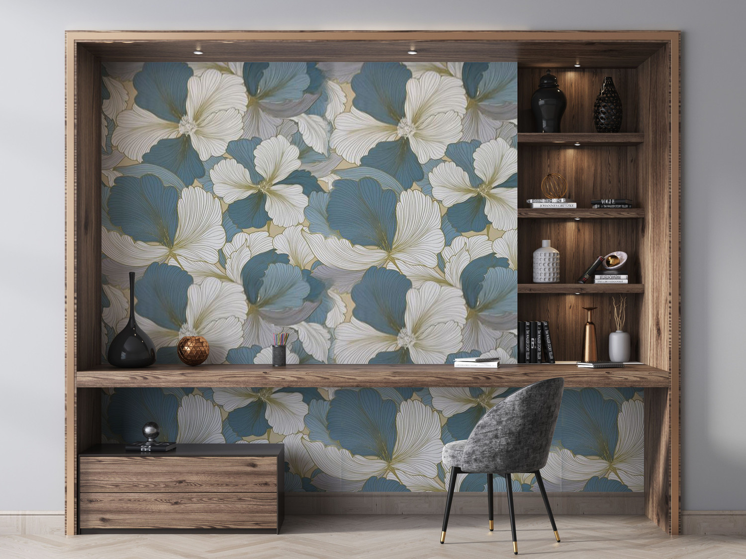 Image of FOKRIM 300 cm x 45 cm Waterproof Floral & Botanical Vinyl Wallpaper