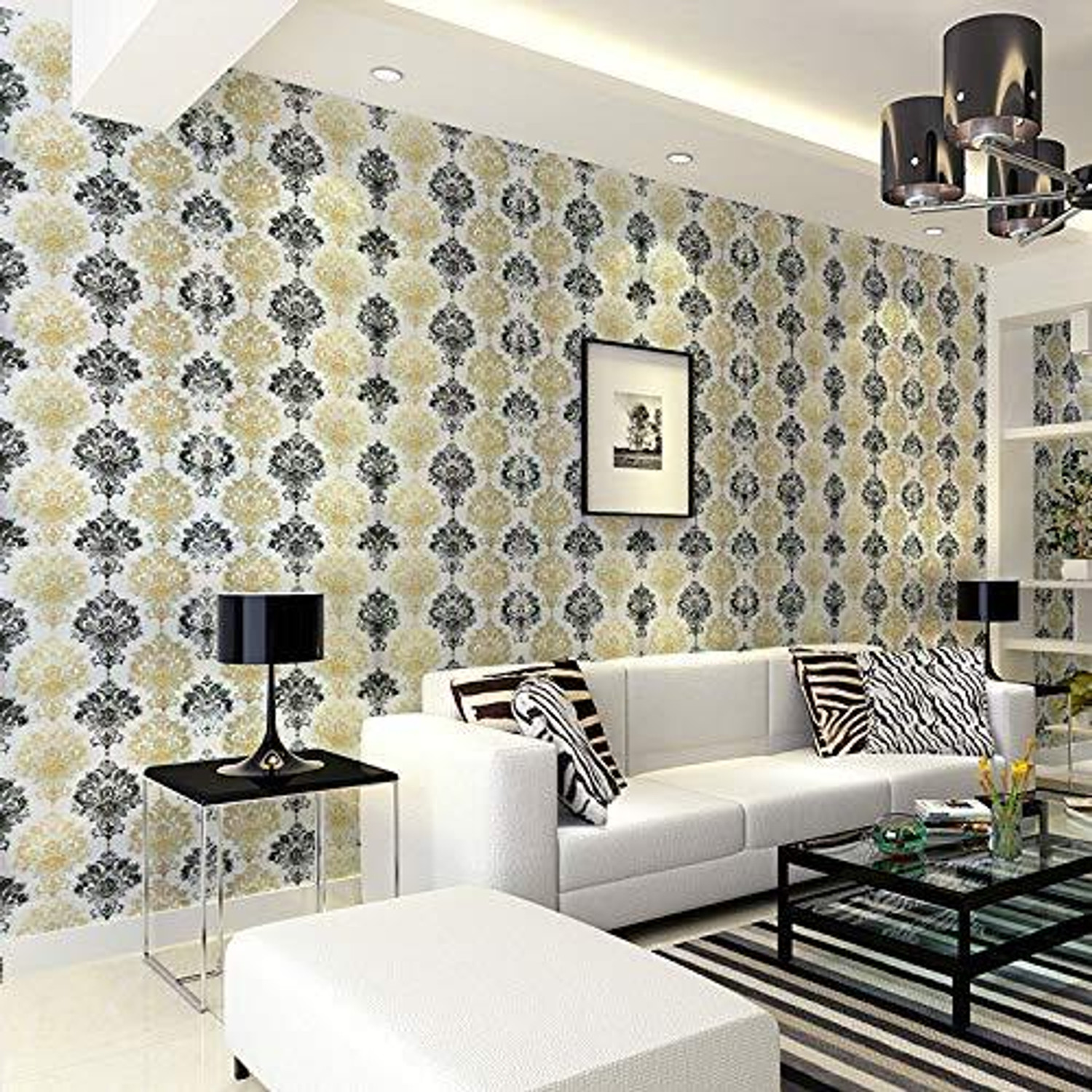 Image of Wollzo 45 cm x 1000 cm Waterproof Decorative Vinyl Wallpaper