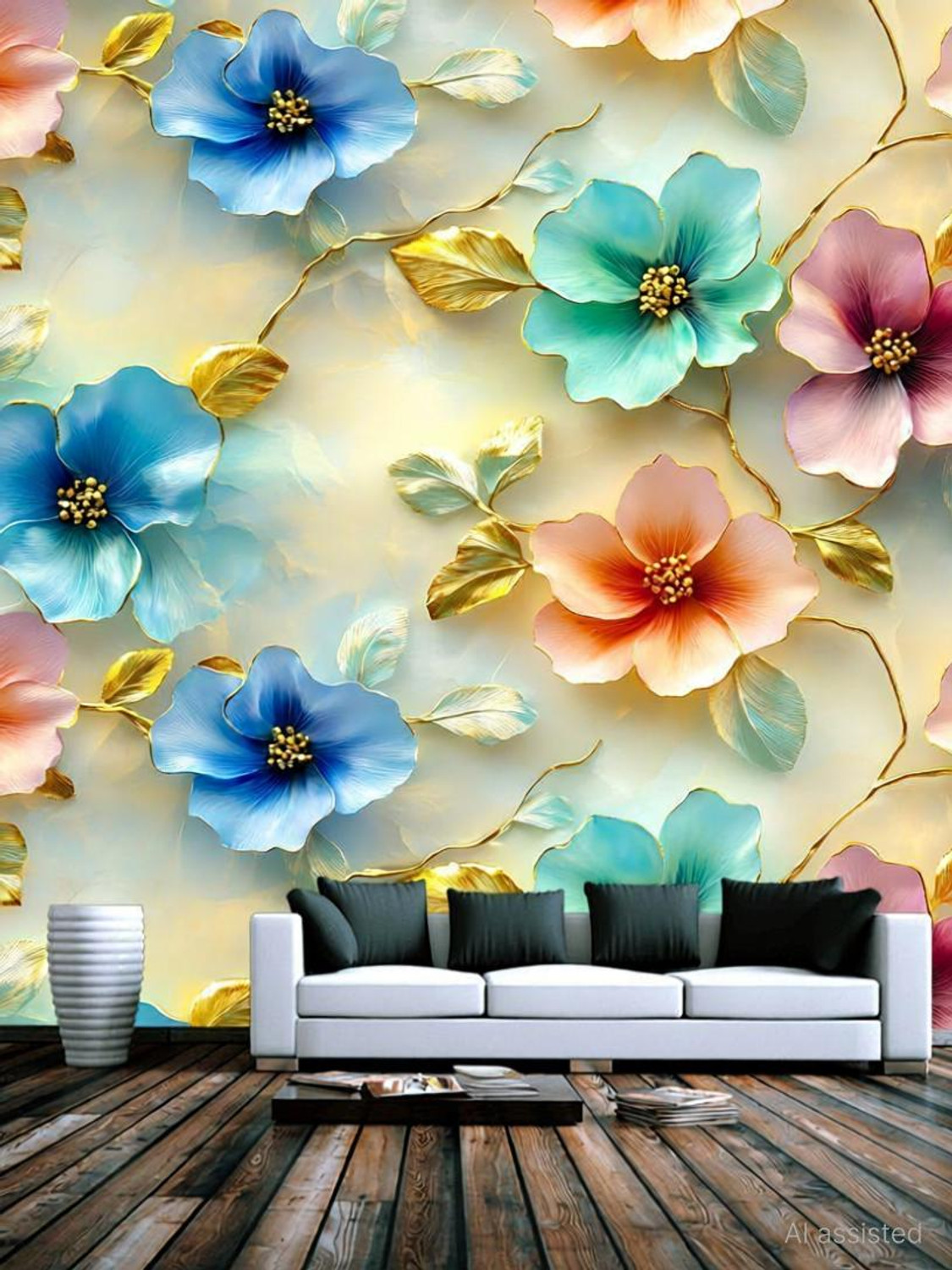 Image of DPS Design 40 cm x 180 cm Waterproof Floral & Botanical Vinyl Wallpaper