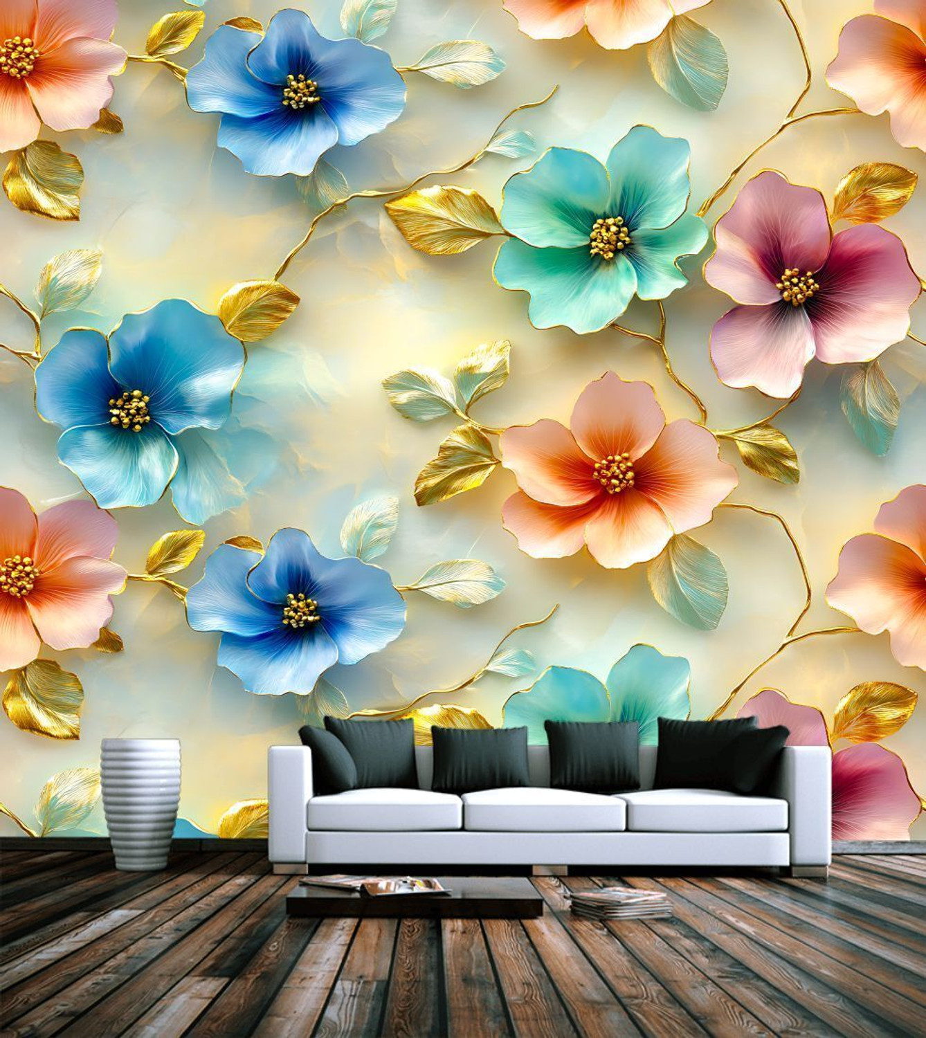 Image of DPS Design 40 cm x 180 cm Waterproof Floral & Botanical Vinyl Wallpaper