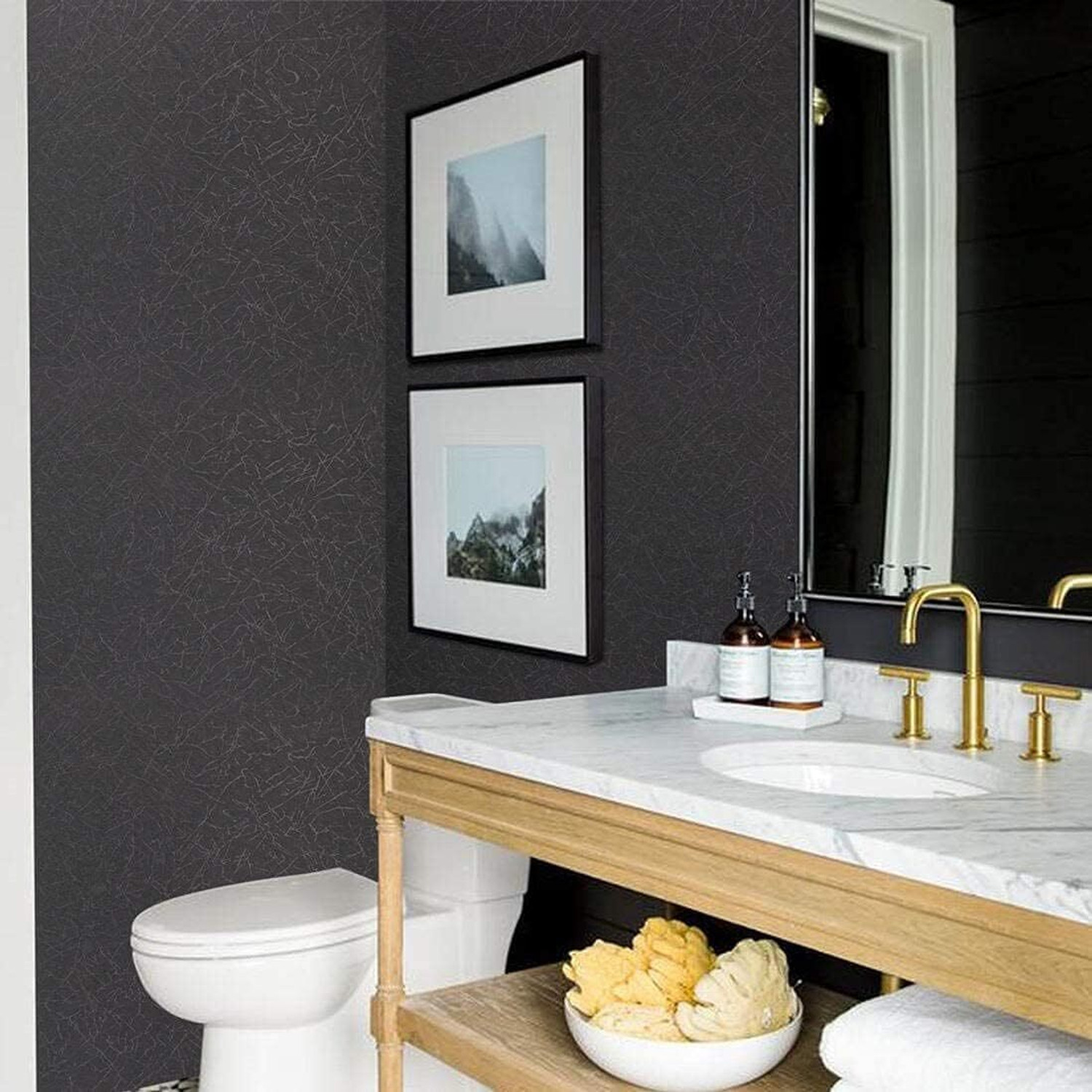 Image of FOKRIM 300 cm Black Silk Wallpaper 45x300cm Self Adhesive Sticker