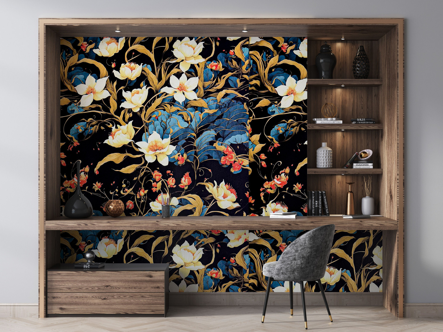 Image of FOKRIM 300 cm x 45 cm Waterproof Floral & Botanical Vinyl Wallpaper