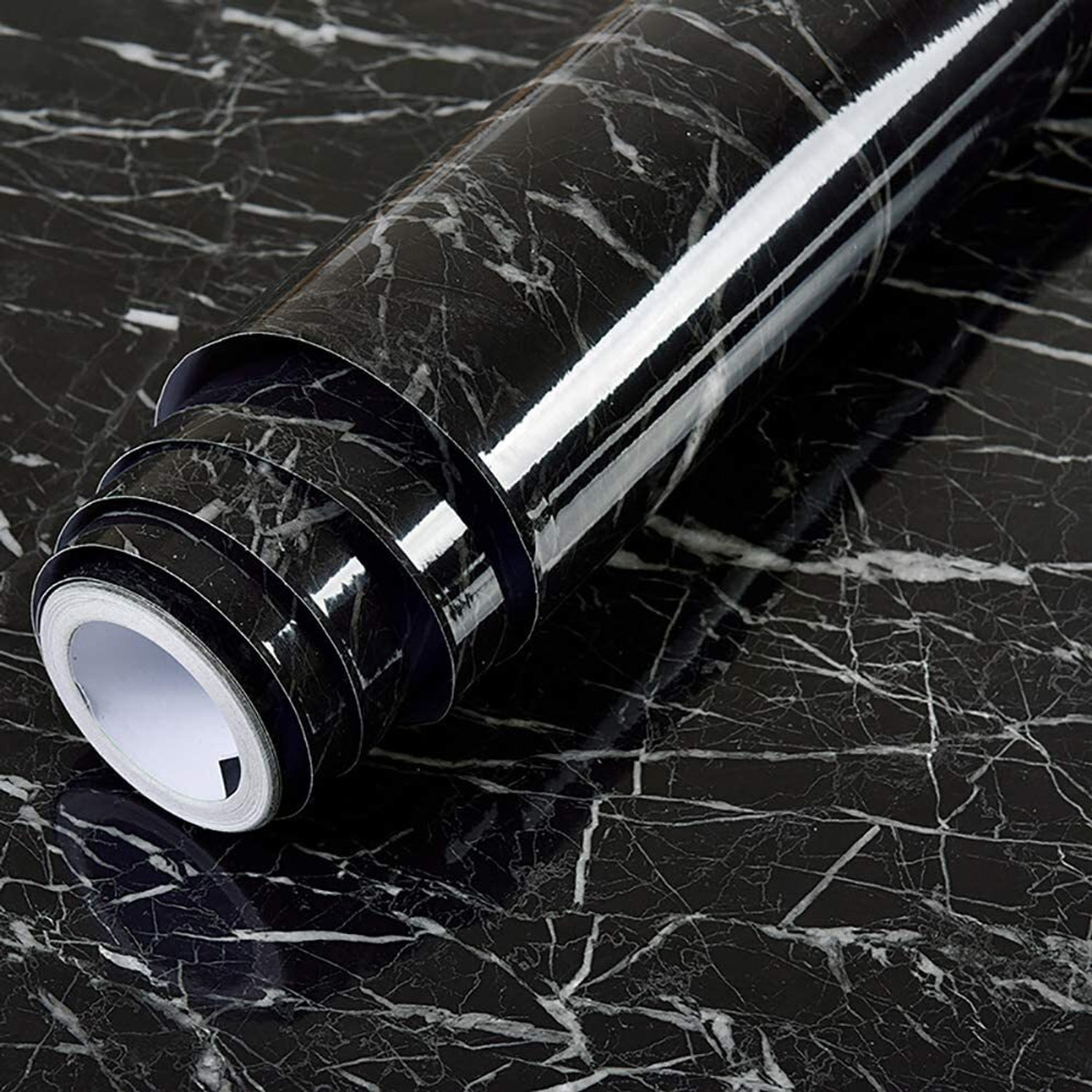 Image of Amar Enterprise Vinyl Black Marble Granite Waterproof Self Adhesive 200 x 60 cm(pack of 5) Pack of 5