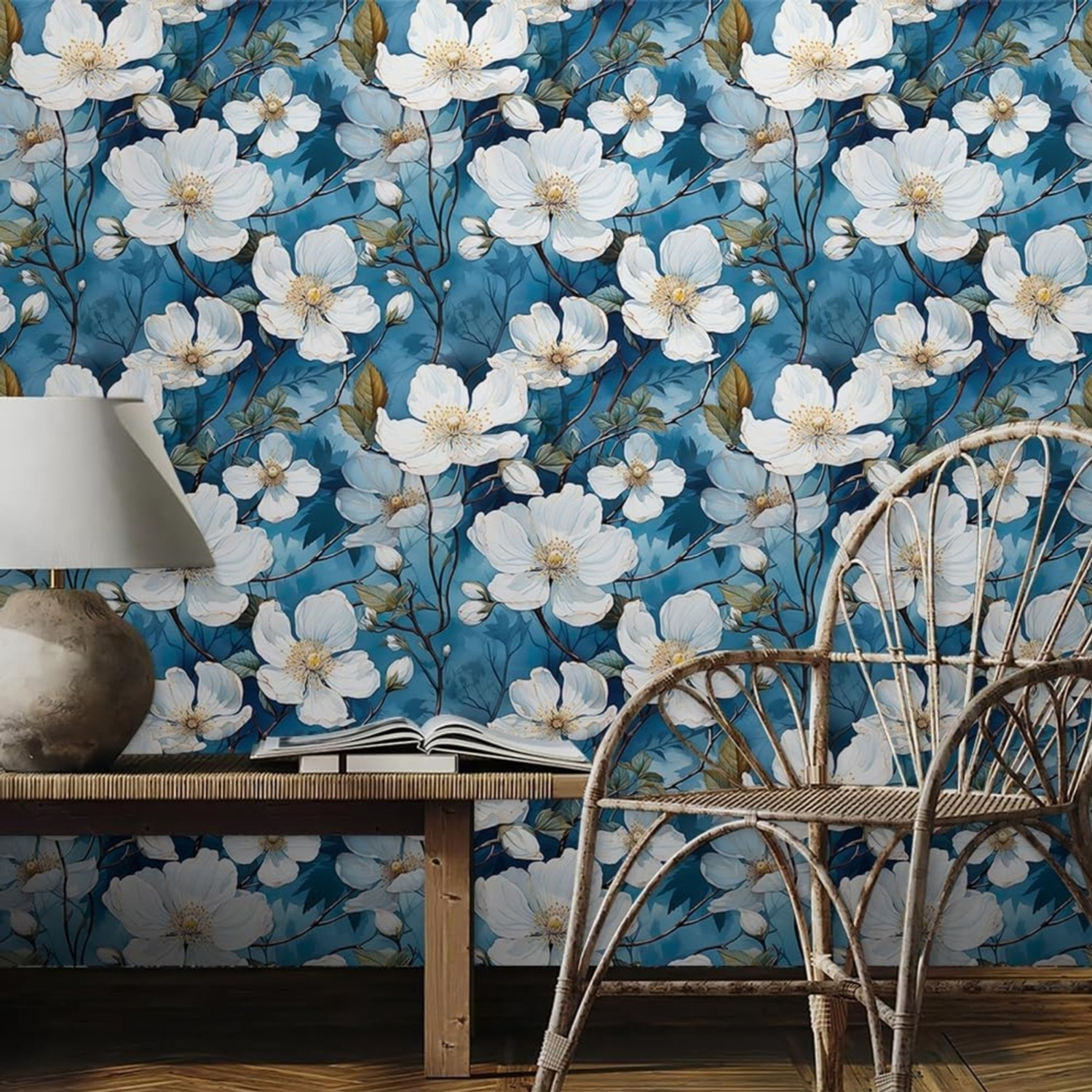 Image of HOMEMATES 304.8 cm x 45.72 cm Waterproof Floral & Botanical Vinyl Wallpaper