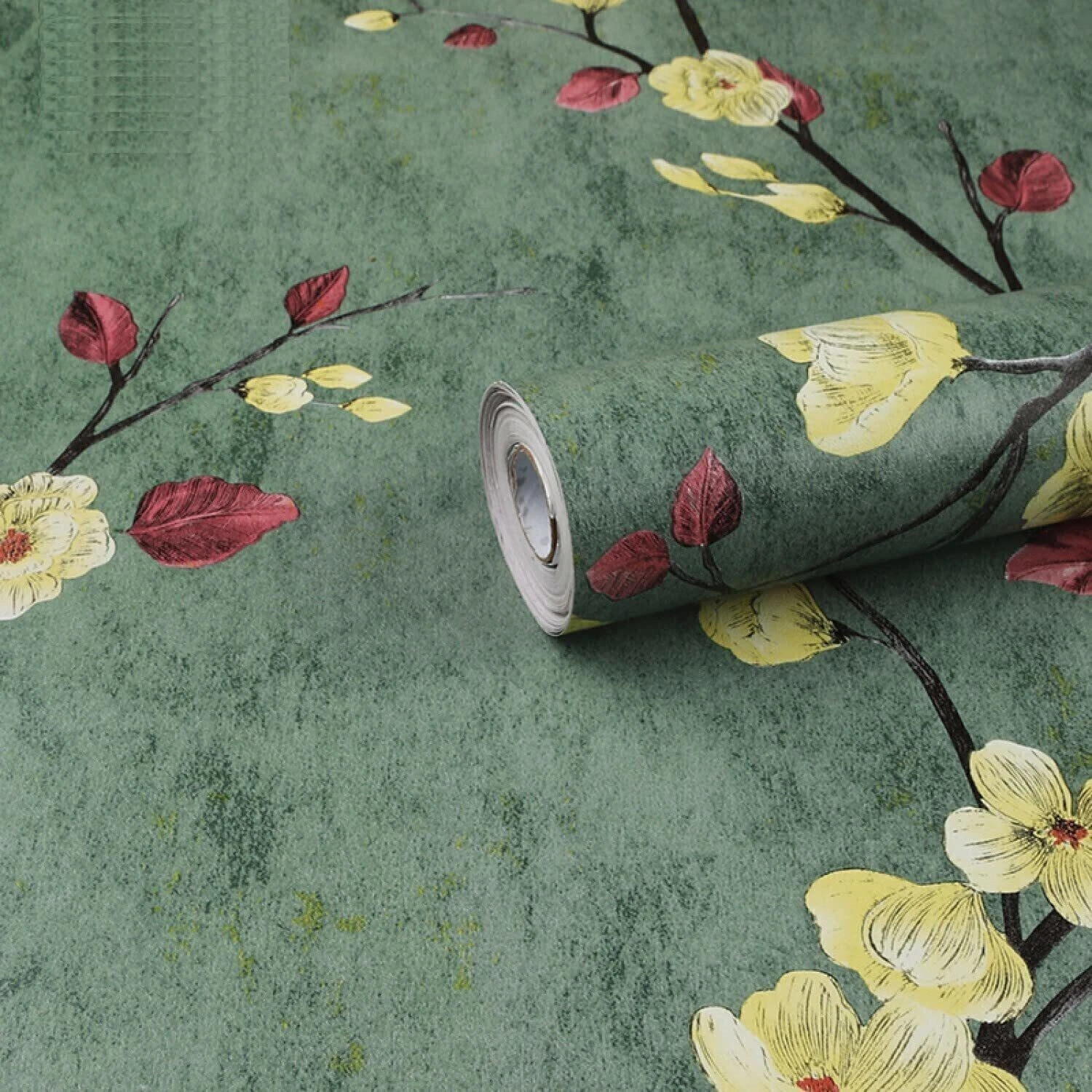 Image of FOKRIM 300 cm ST- Green flower 45x300cm Self Adhesive Sticker
