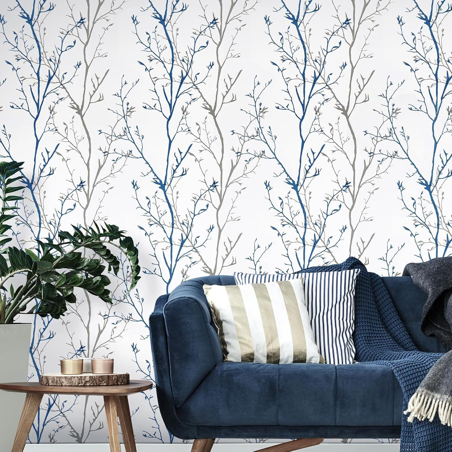 Image of Wollzo 1000 cm x 45 cm Waterproof Floral & Botanical Paper Wallpaper