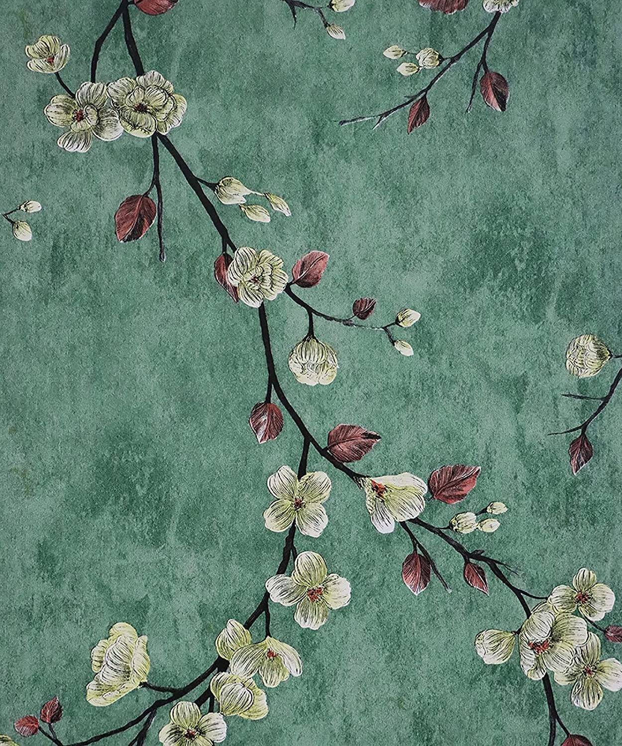 AmazingKarts 300 cm x 45 cm Waterproof Floral & Botanical Vinyl Wallpaper