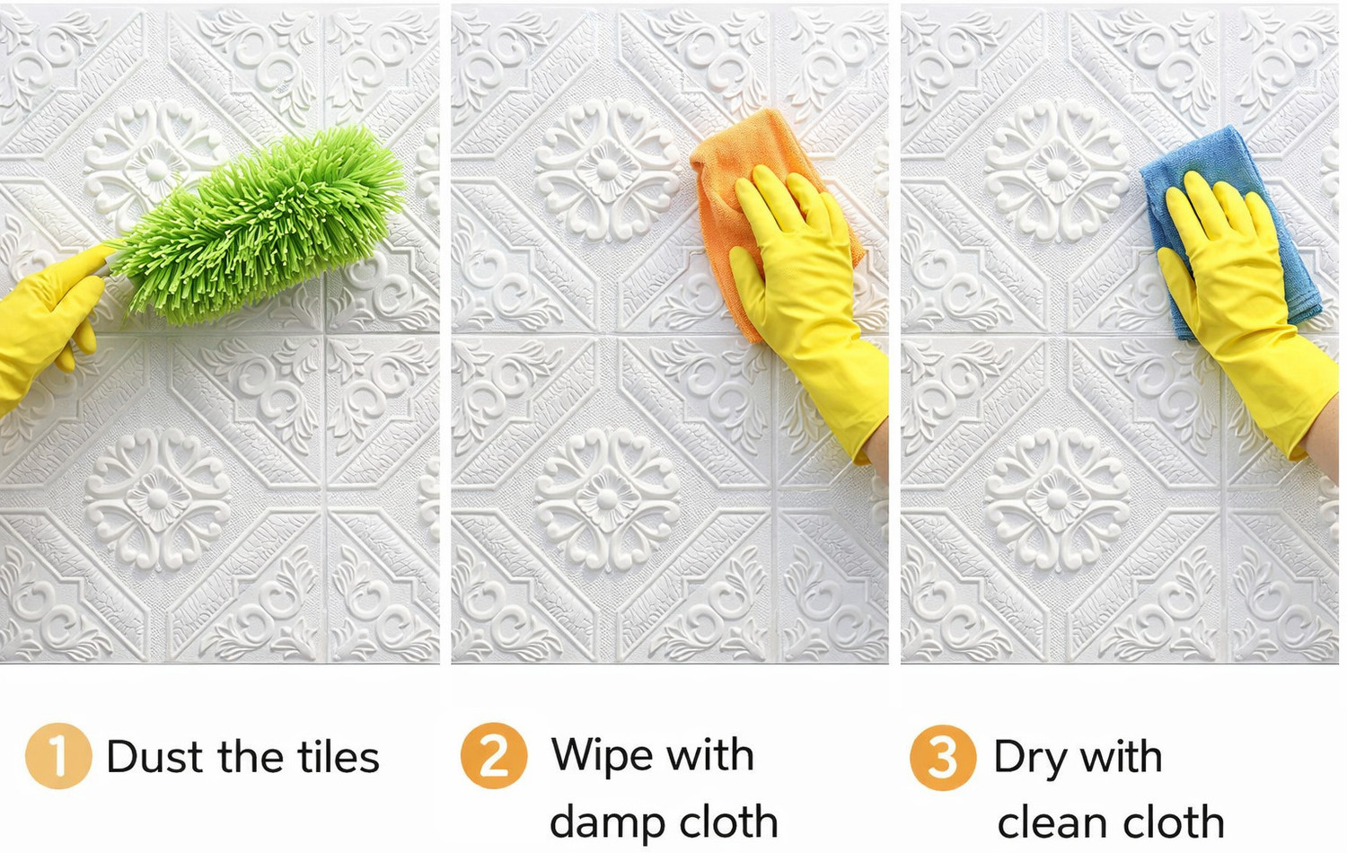 Image of Dec Kitchenpro 70 cm x 70 cm Waterproof Decorative Embossed Wallpaper