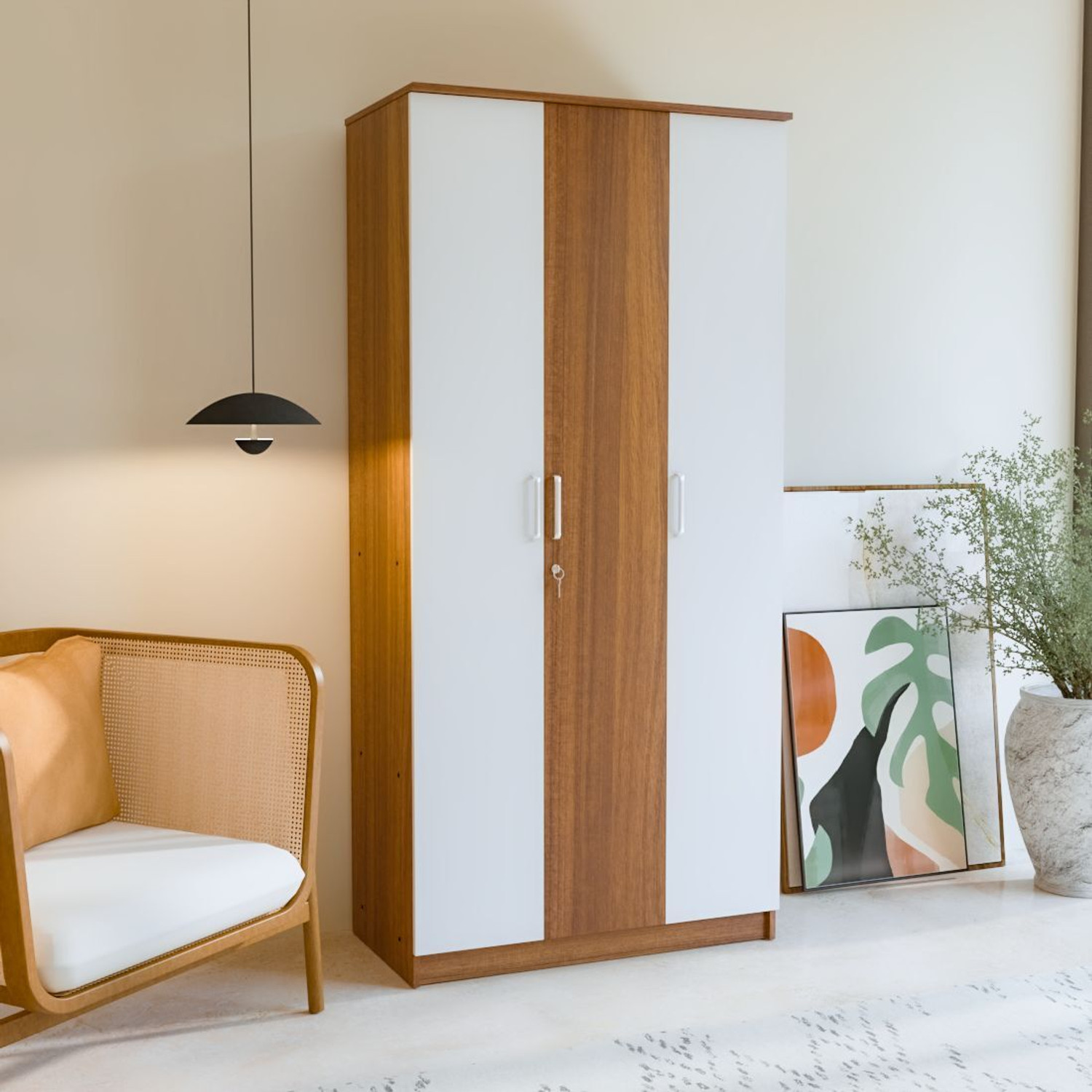 Image of neuspace Trio Engineered Wood 3 Door Wardrobe