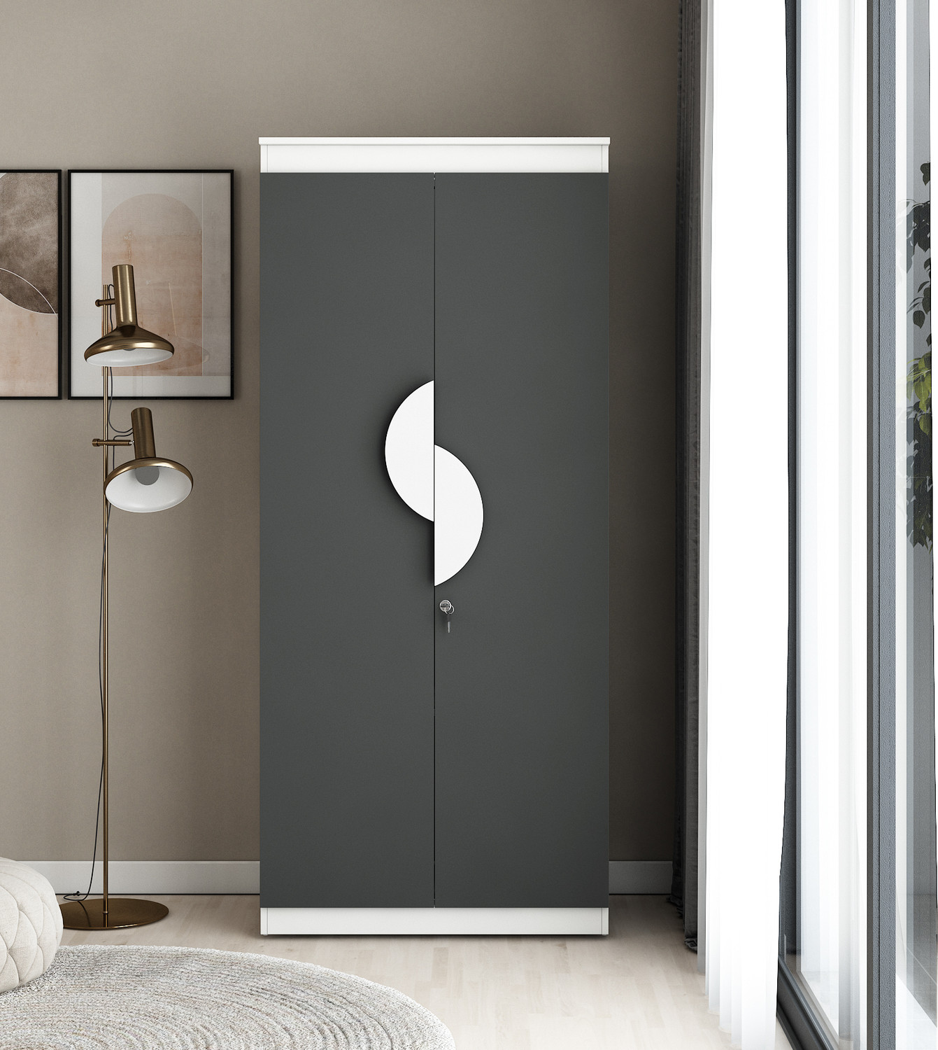 Image of A GLOBIA CREATIONS Alton Engineered Wood 2 Door Wardrobe