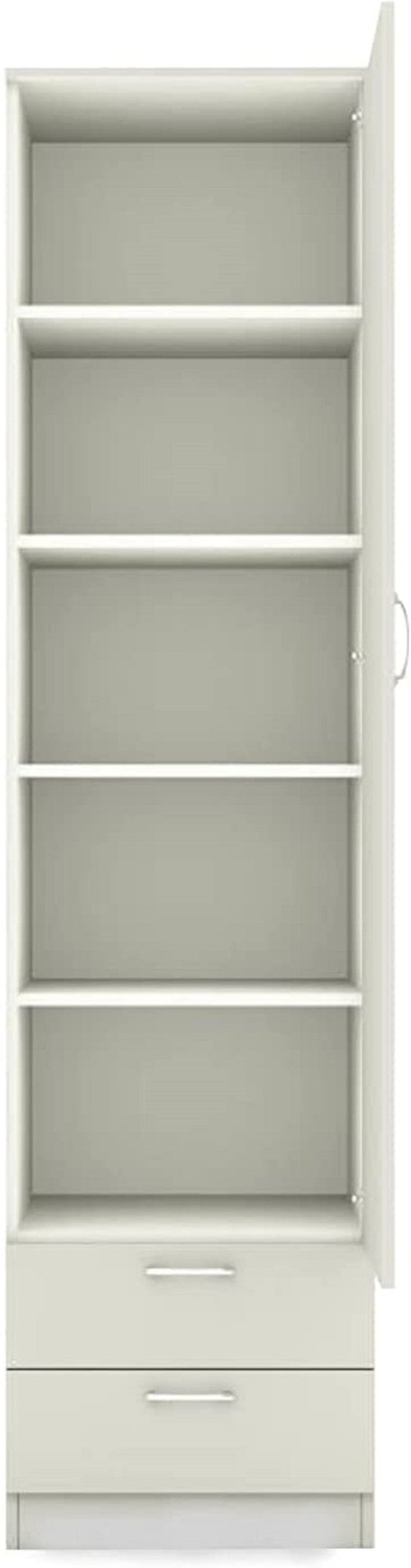 Image of CASPIAN Wooden Almirah for Clothes and Stacking space -Home Furniture Storage Engineered Wood 1 Door Wardrobe