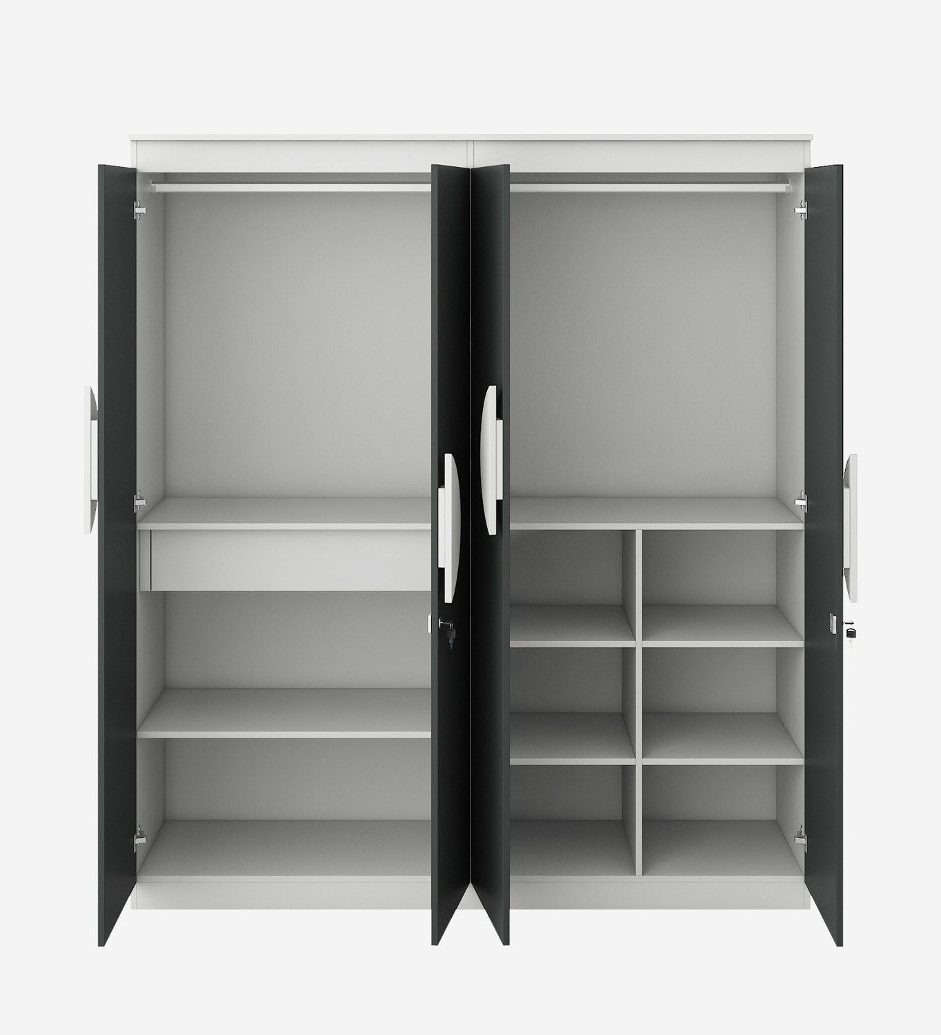 Image of A GLOBIA CREATIONS Alton Engineered Wood 4 Door Wardrobe