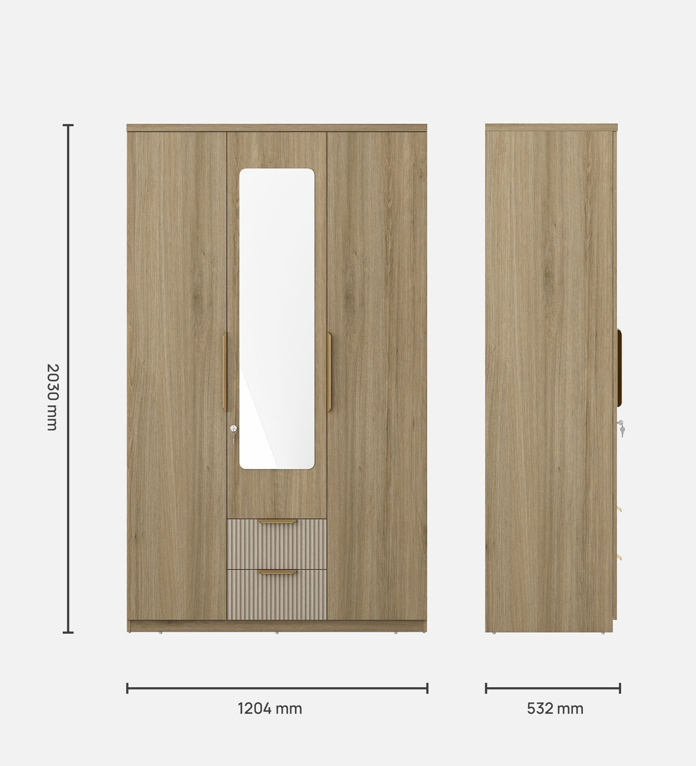 Image of SPACEWOOD VERTA Engineered Wood 3 Door Wardrobe
